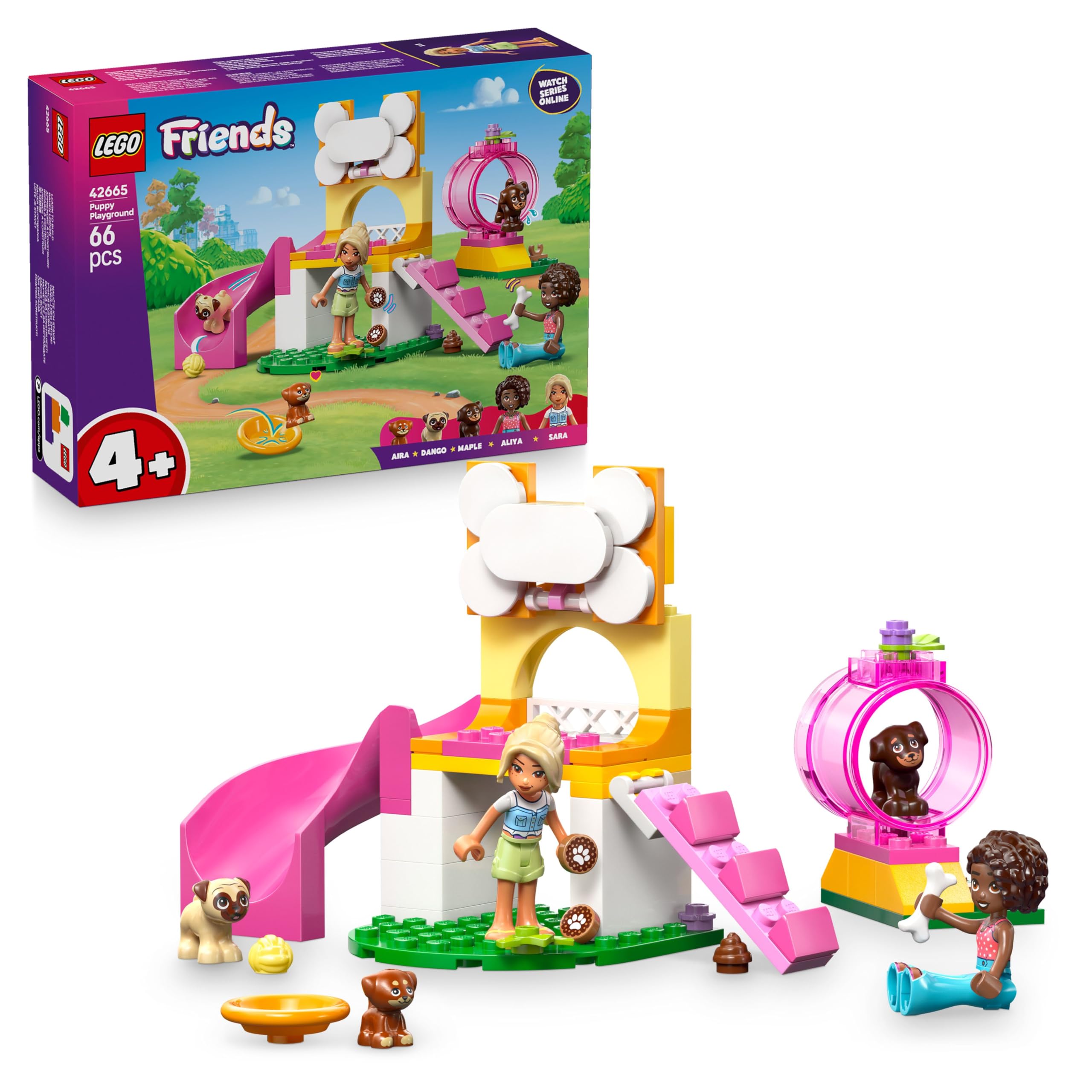 LEGO Friends Puppy Playground Toy - Building Set for 4+ Year Olds with Mini Dolls & Dog Figures 1