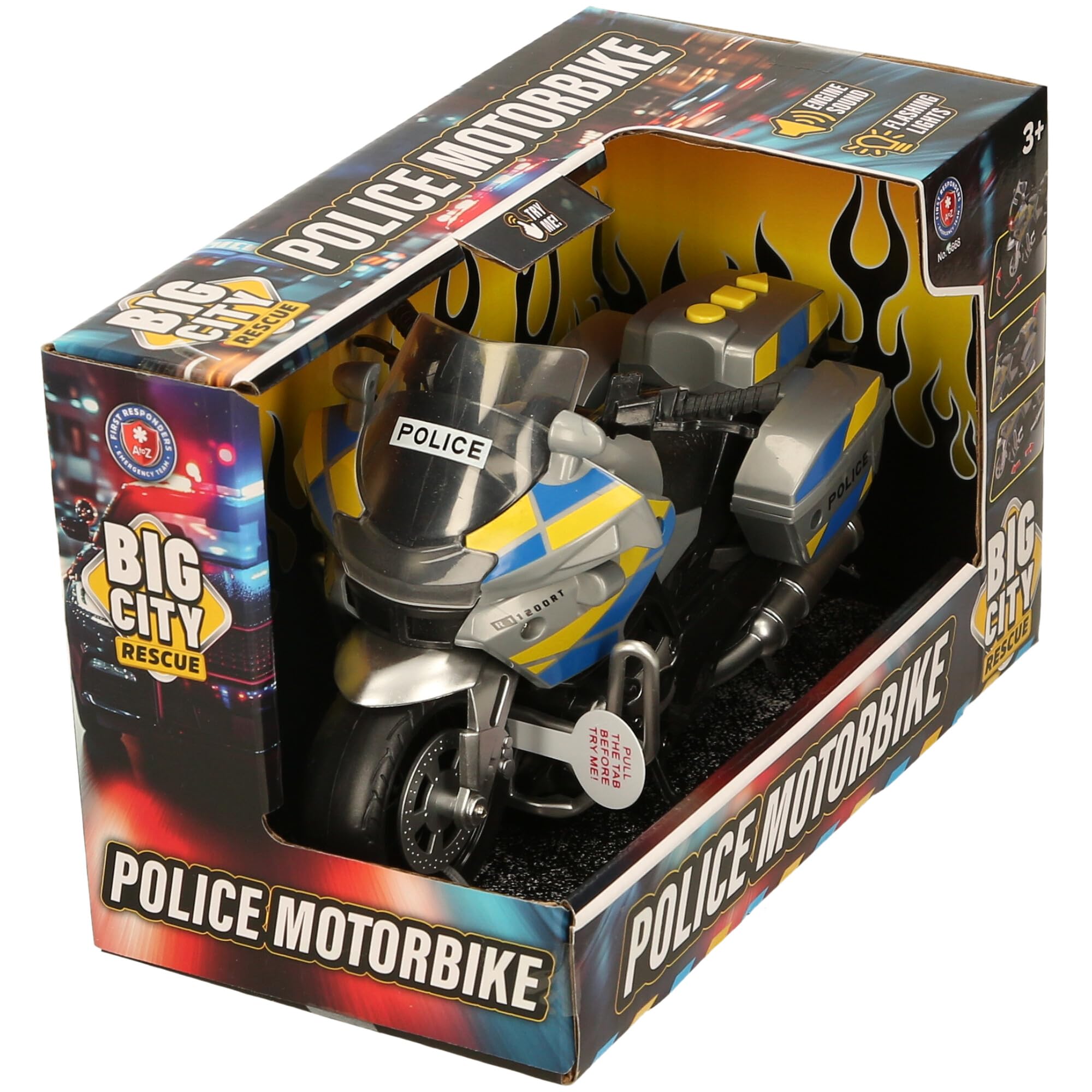 Atoz Big City Rescue Police Motorbike Toy - Engine Sound & Flashing Lights, Ages 3+ 5
