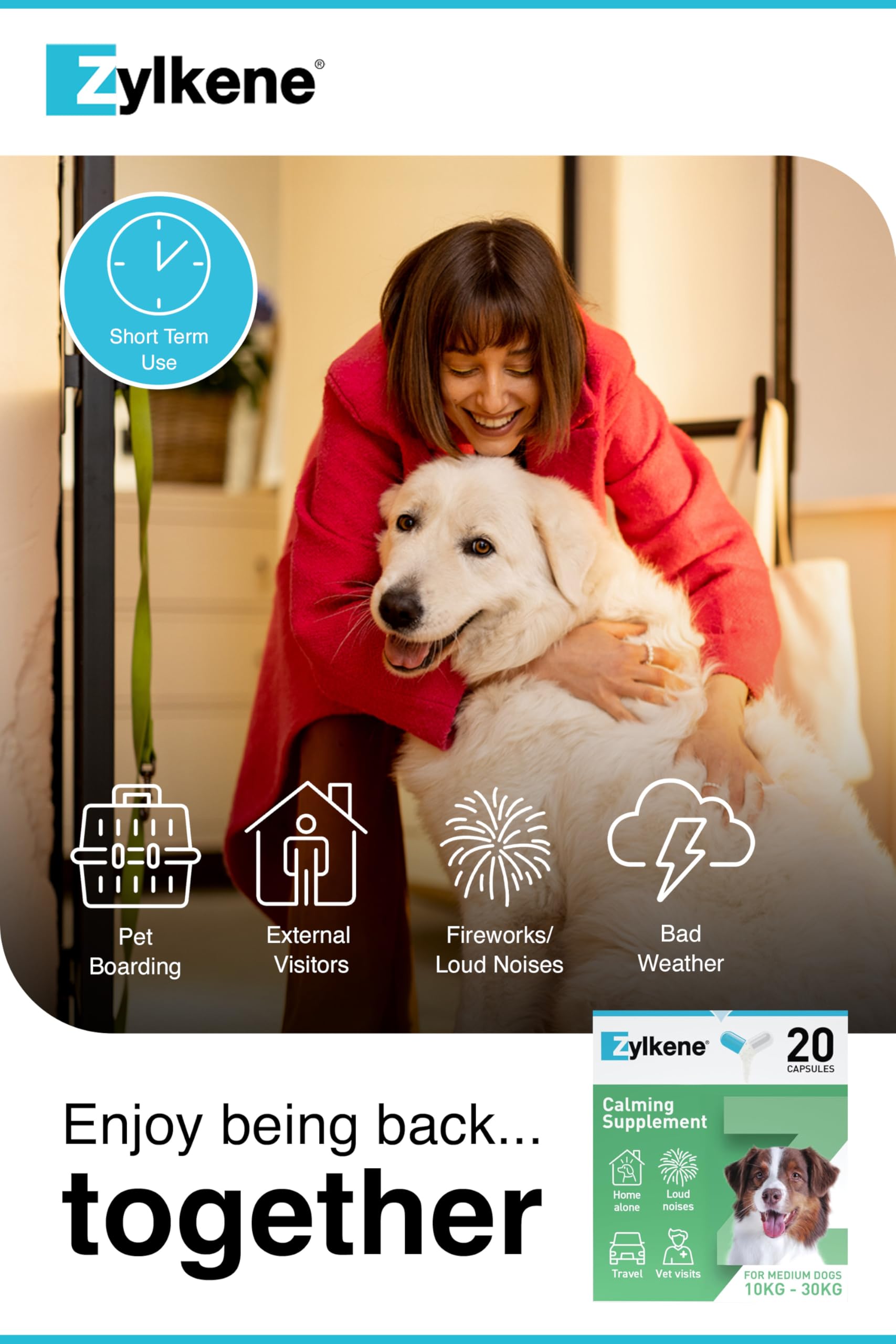 Zylkene Calming Supplements for Medium Dogs (10 to 30kg) 225mg | Promotes Relaxation 4