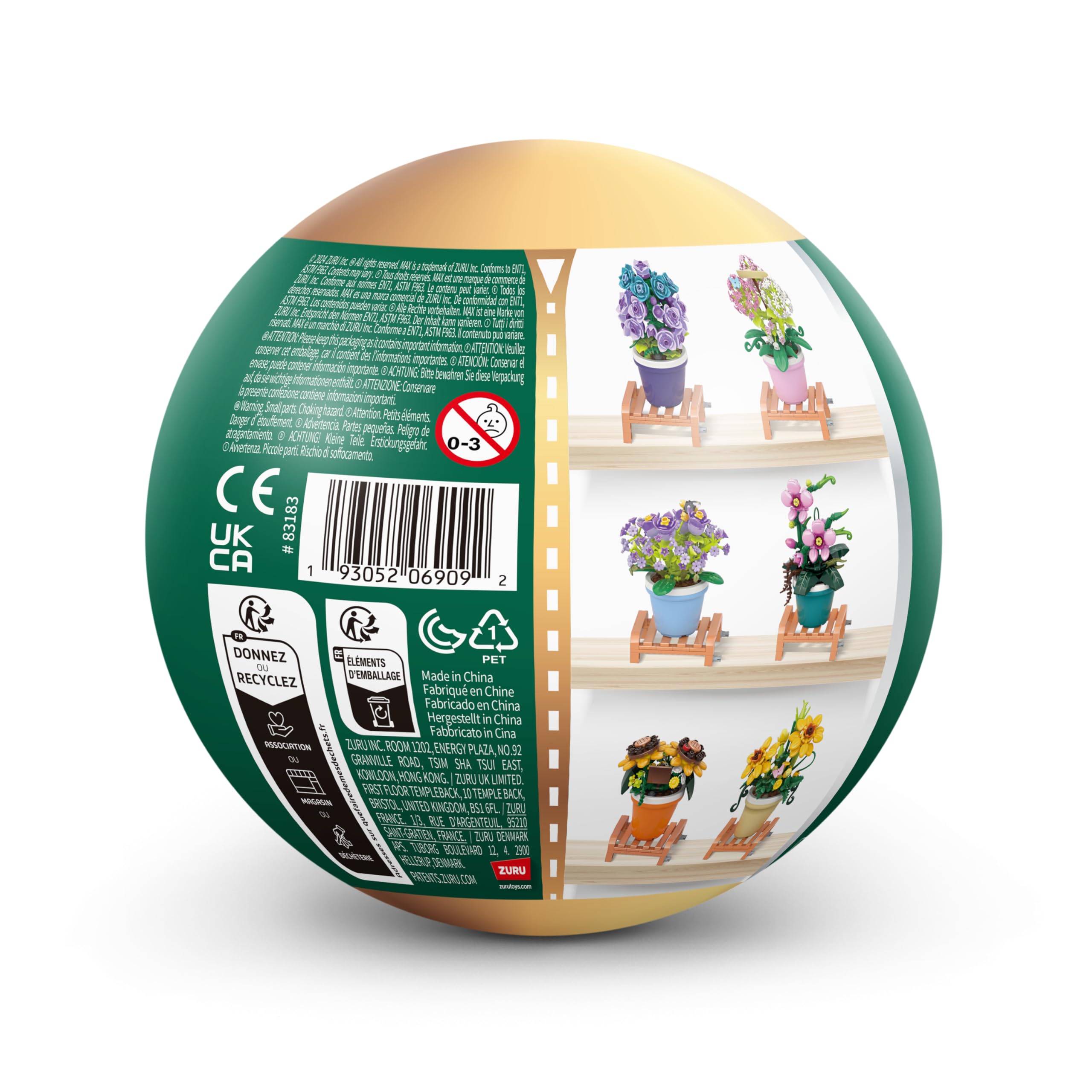 MAX Premium Garden Pot Plants Building Bricks Set - Sunflower Capsule (151 Pieces) 7