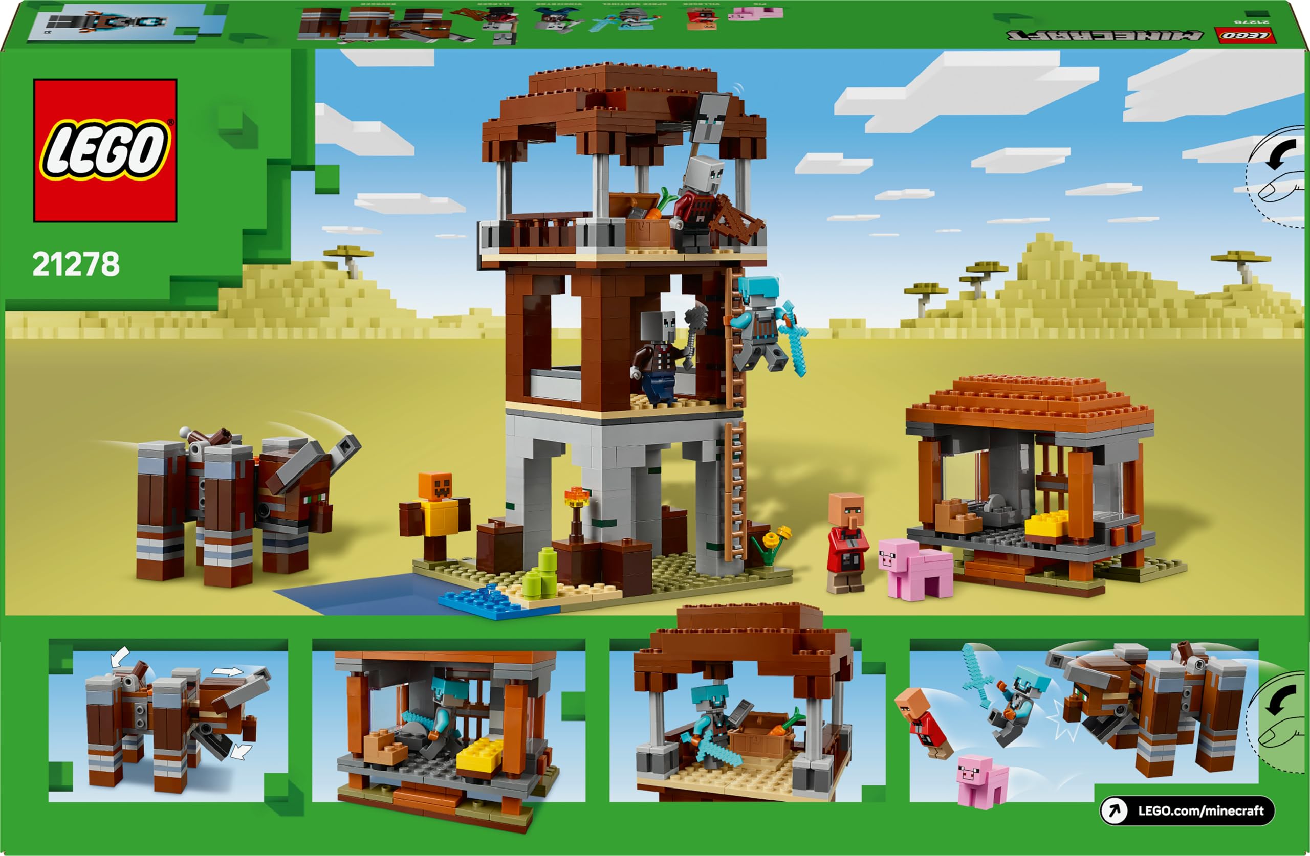 LEGO Minecraft The Pillager Outpost and Ravager - 665-Piece Building Set for Kids 9+ 6
