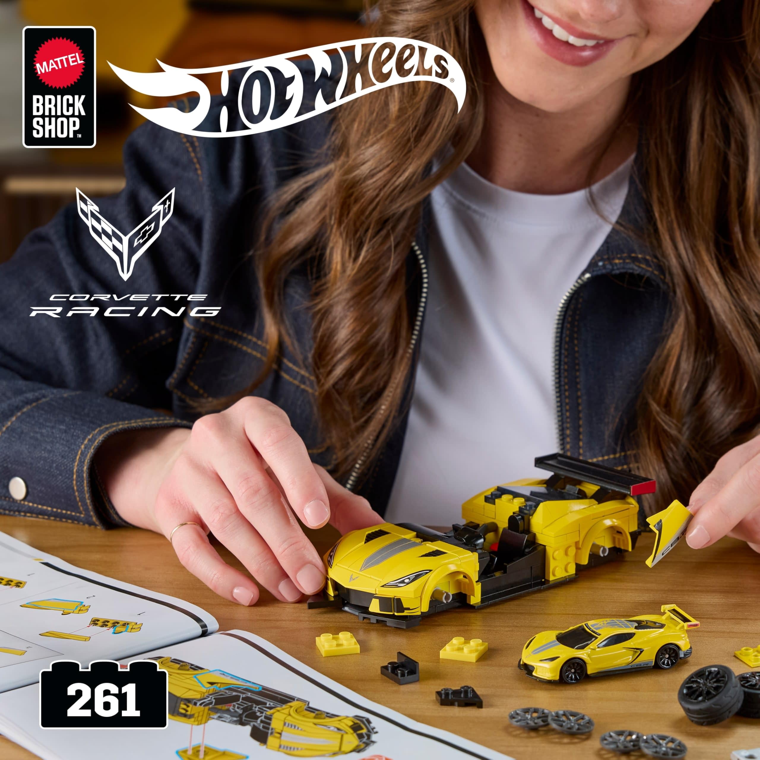 Mattel Brick Shop Corvette C8.R Building Set - 261 Pieces | 1:32 Scale | Ages 10+