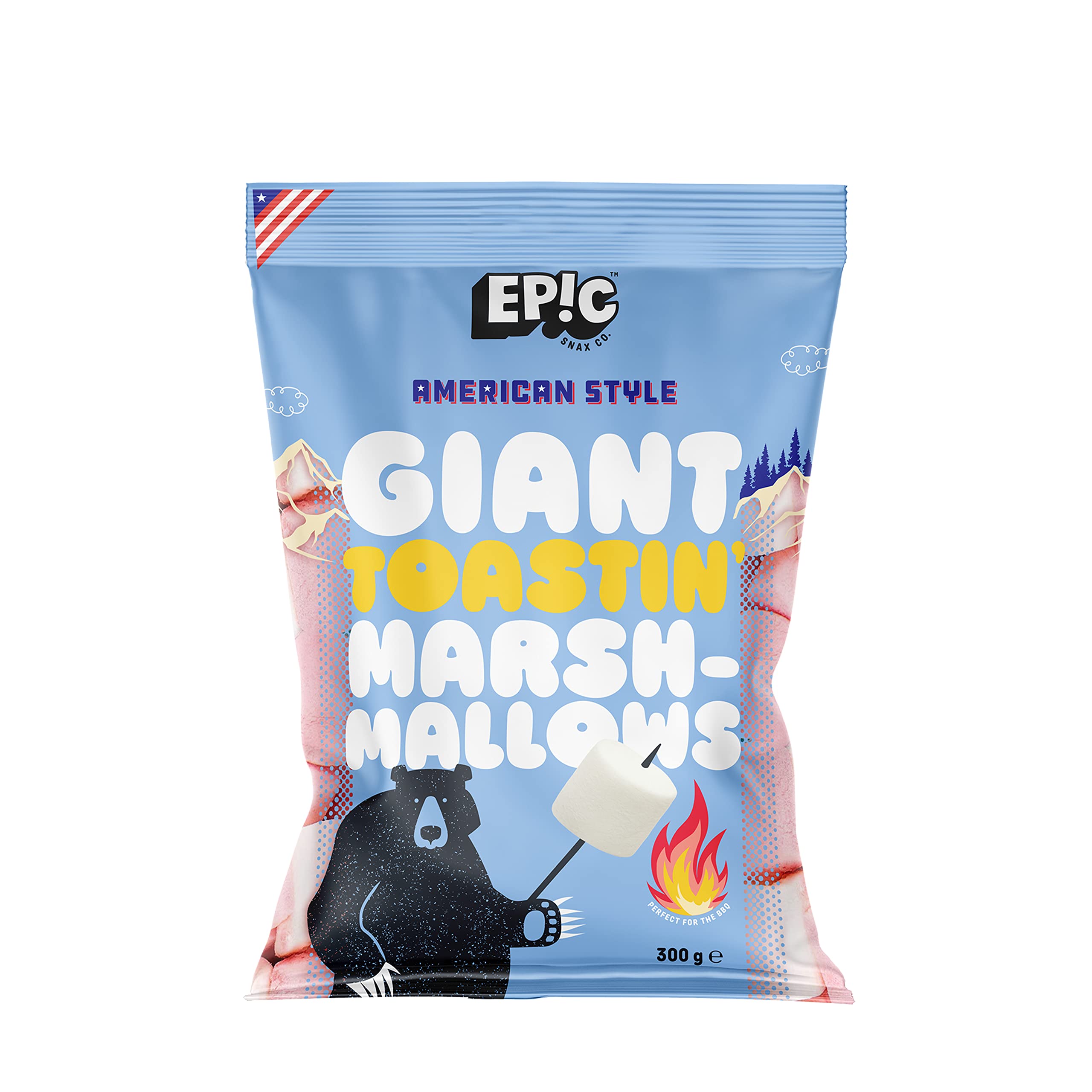 EPIC SNAX CO American Style Giant Pink & White Toastin’ Marshmallows - 300g 1