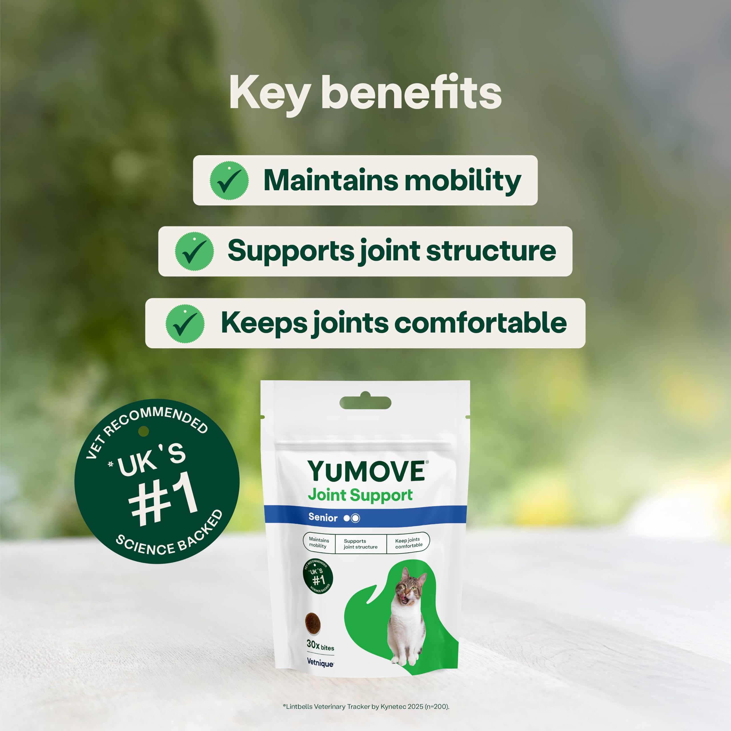 YuMOVE Senior Cat Joint Supplement for Joint Care & Aid | 30 Chews | Cats Aged 8 Weeks+