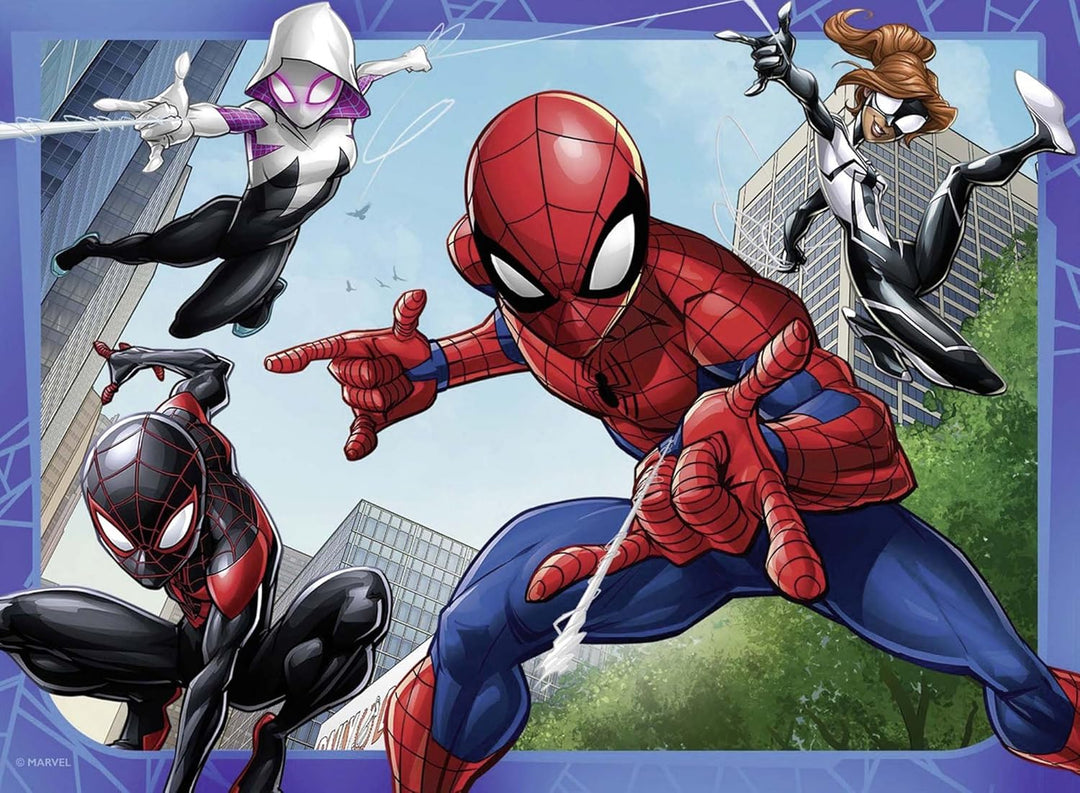 Ravensburger Marvel Spider-Man 4-in-1 Jigsaw Puzzle Set - 12, 16, 20, 24 Pieces for Kids Ages 3+