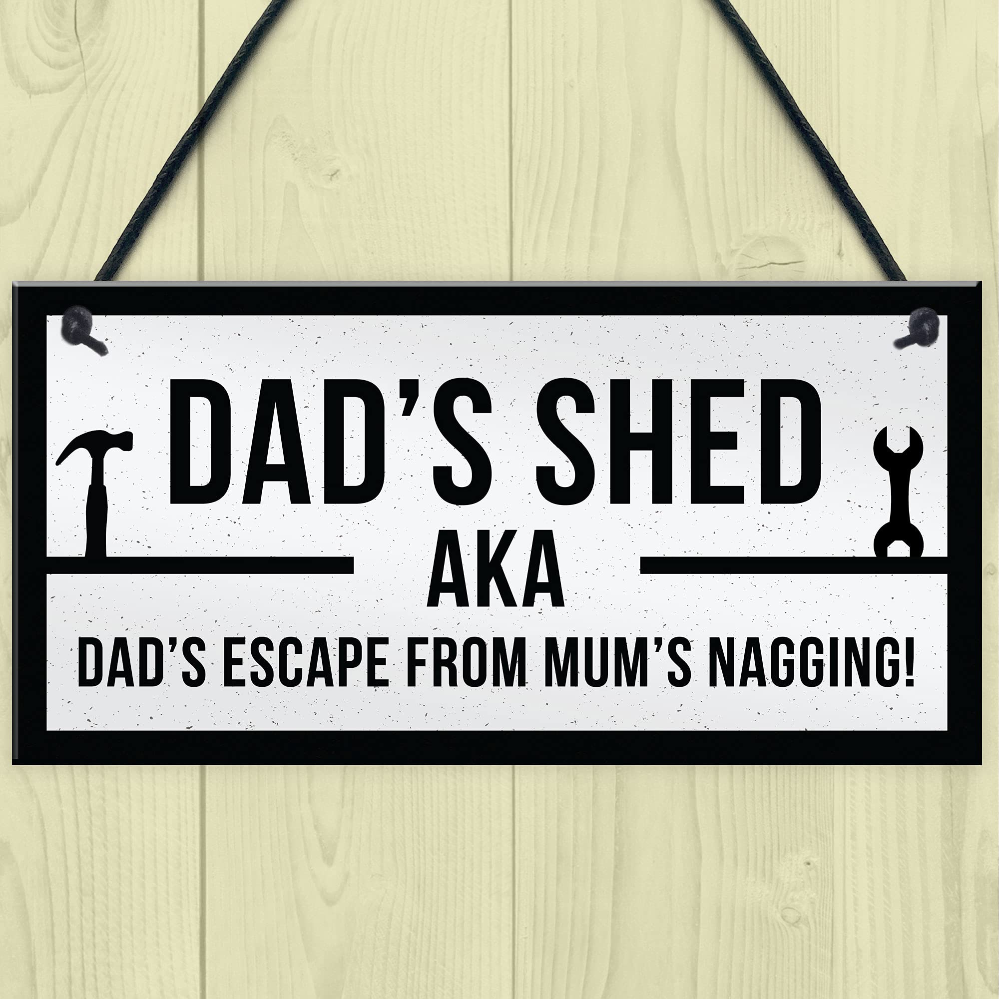 RED OCEAN Funny Dads Shed Sign - Man Cave/Garden Plaque | 200x100mm PVC | Gift for Men 5