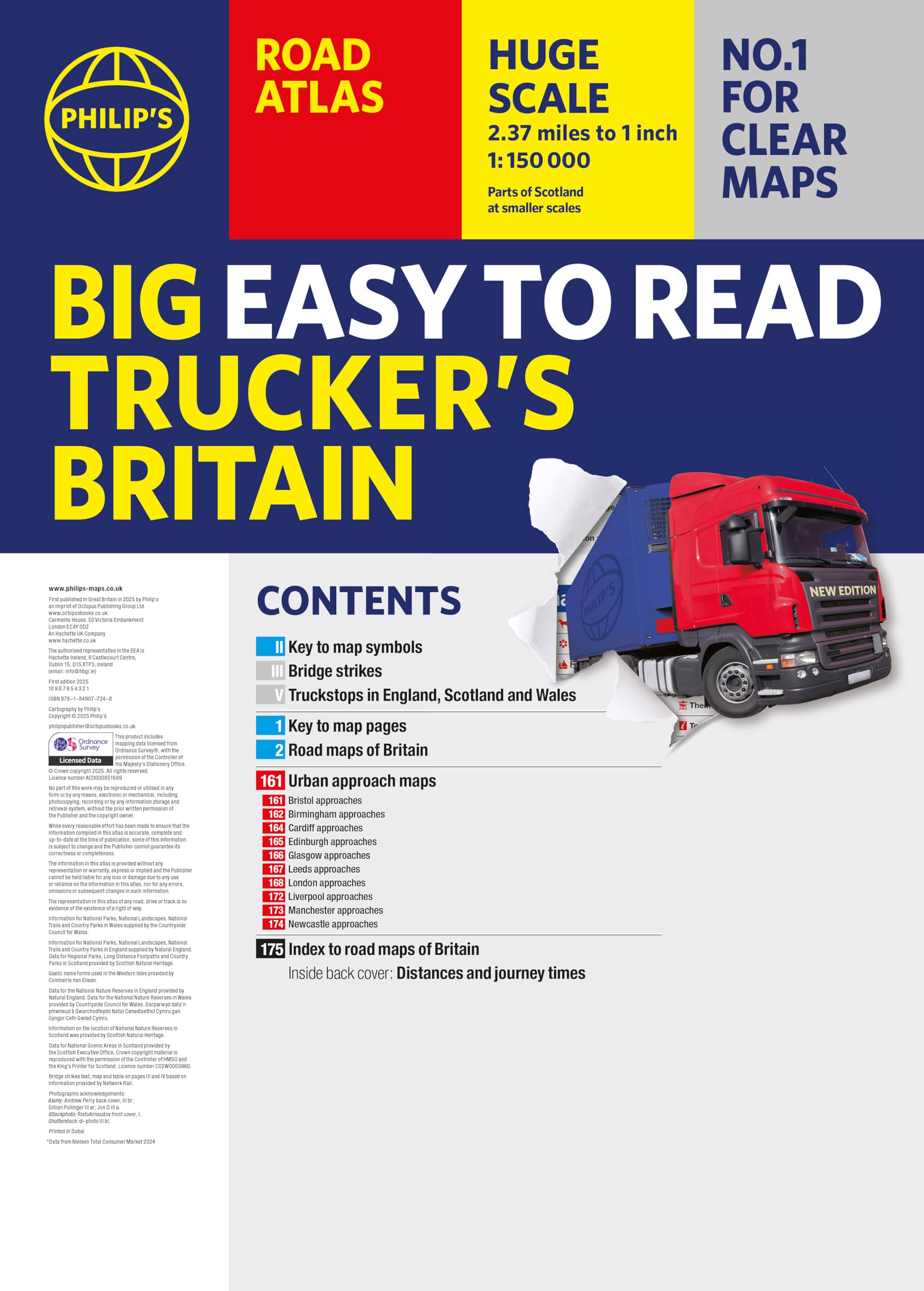 Philip's Big Easy to Read Trucker's Road Atlas Britain - Over 4,000 Bridges with Restrictions | Spiral Bound | English 2