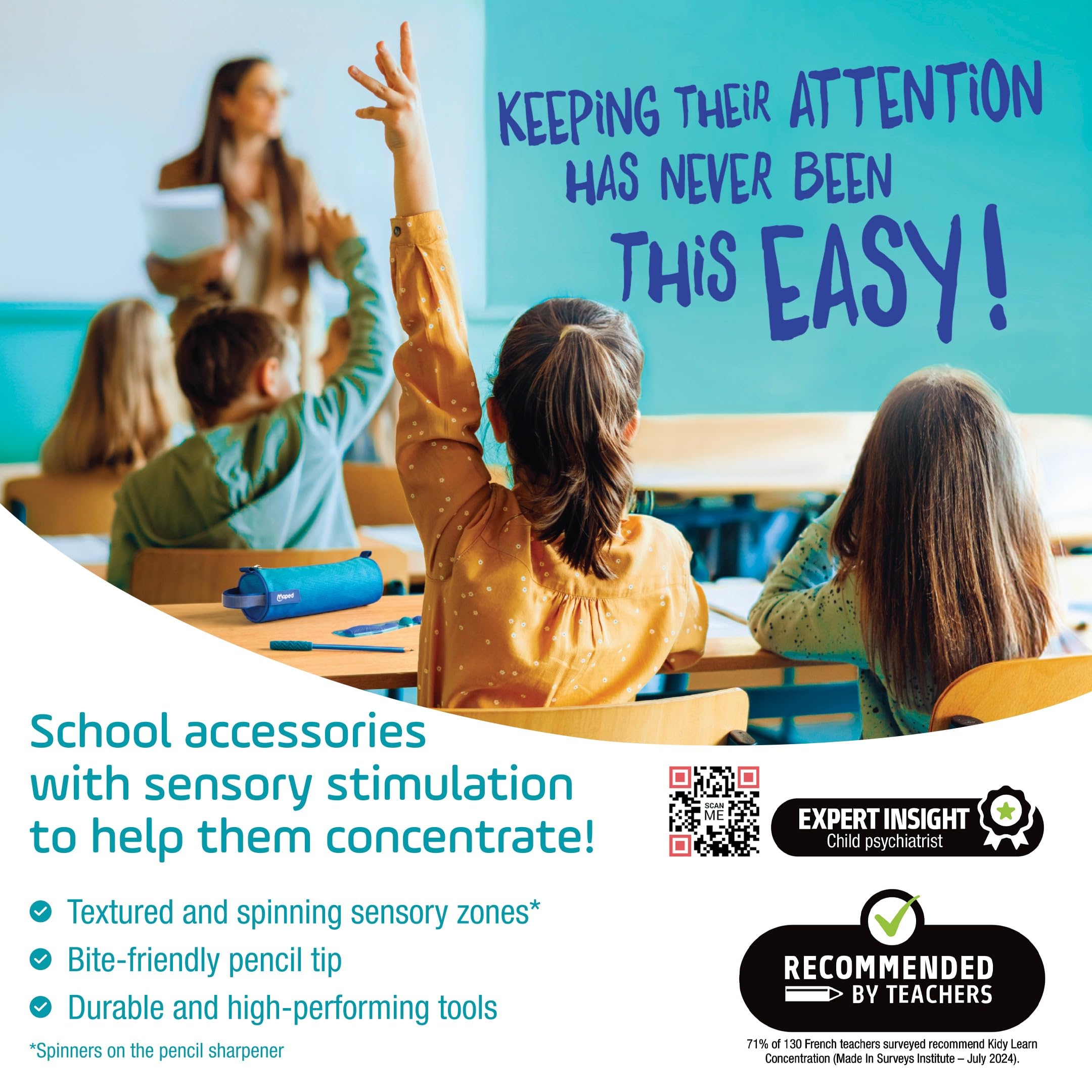 Maped Kidy Learn Concentration Erasers - Textured Surface, Pack of 2 3