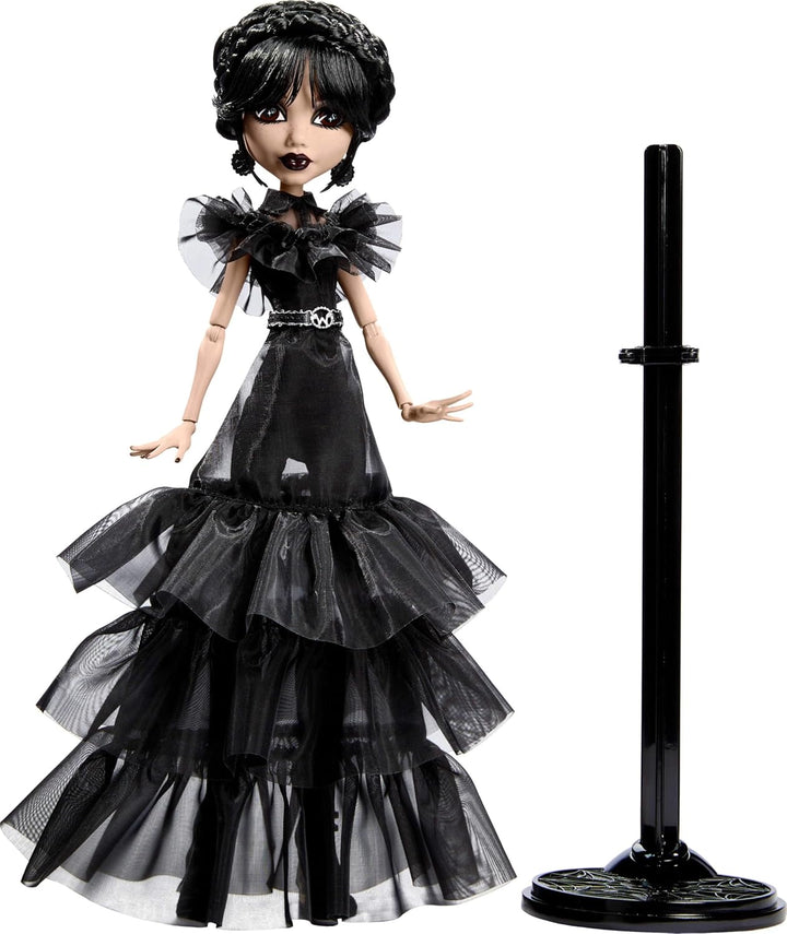 Monster High Wednesday Rave'N Wednesday Collectible Doll in Black Gothic Gown (HXJ03)