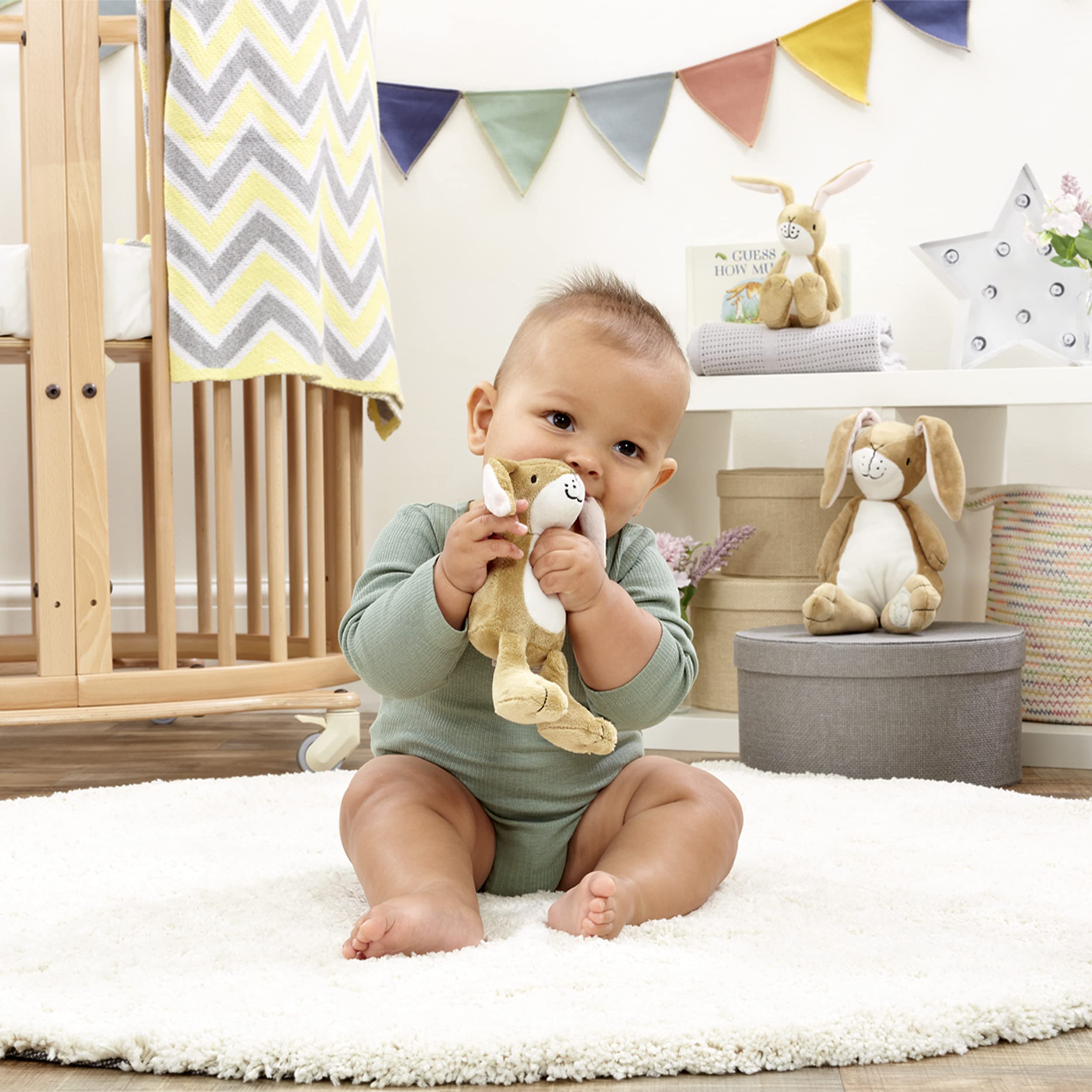 Rainbow Designs Little Nutbrown Hare Rattle Toy - Soft Plush Baby Rattle for Newborns | Ages 1 Month+ 6