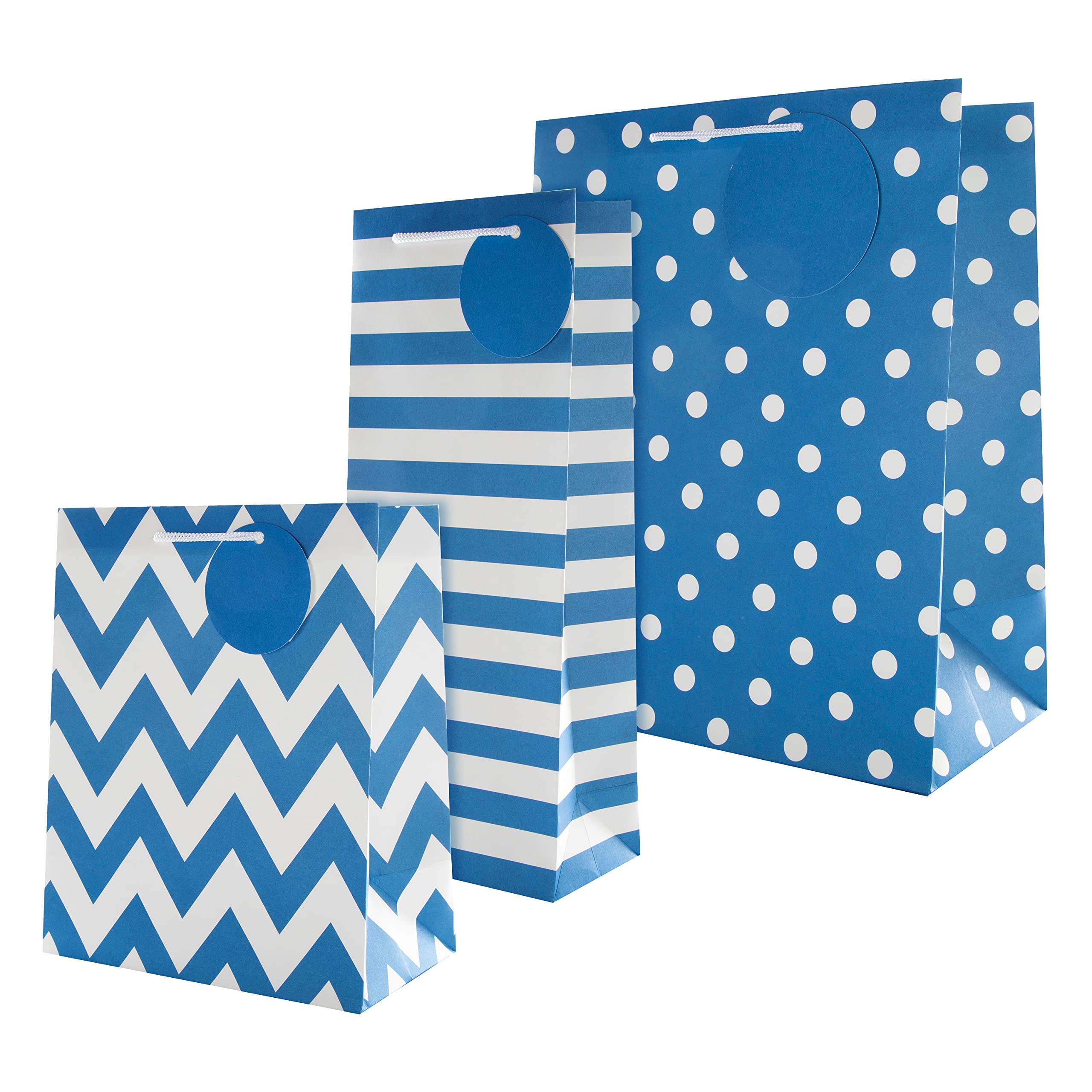 Hallmark Multi-Occasion Gift Bag Bundle - Pack of 3 Assorted Sizes with Tags