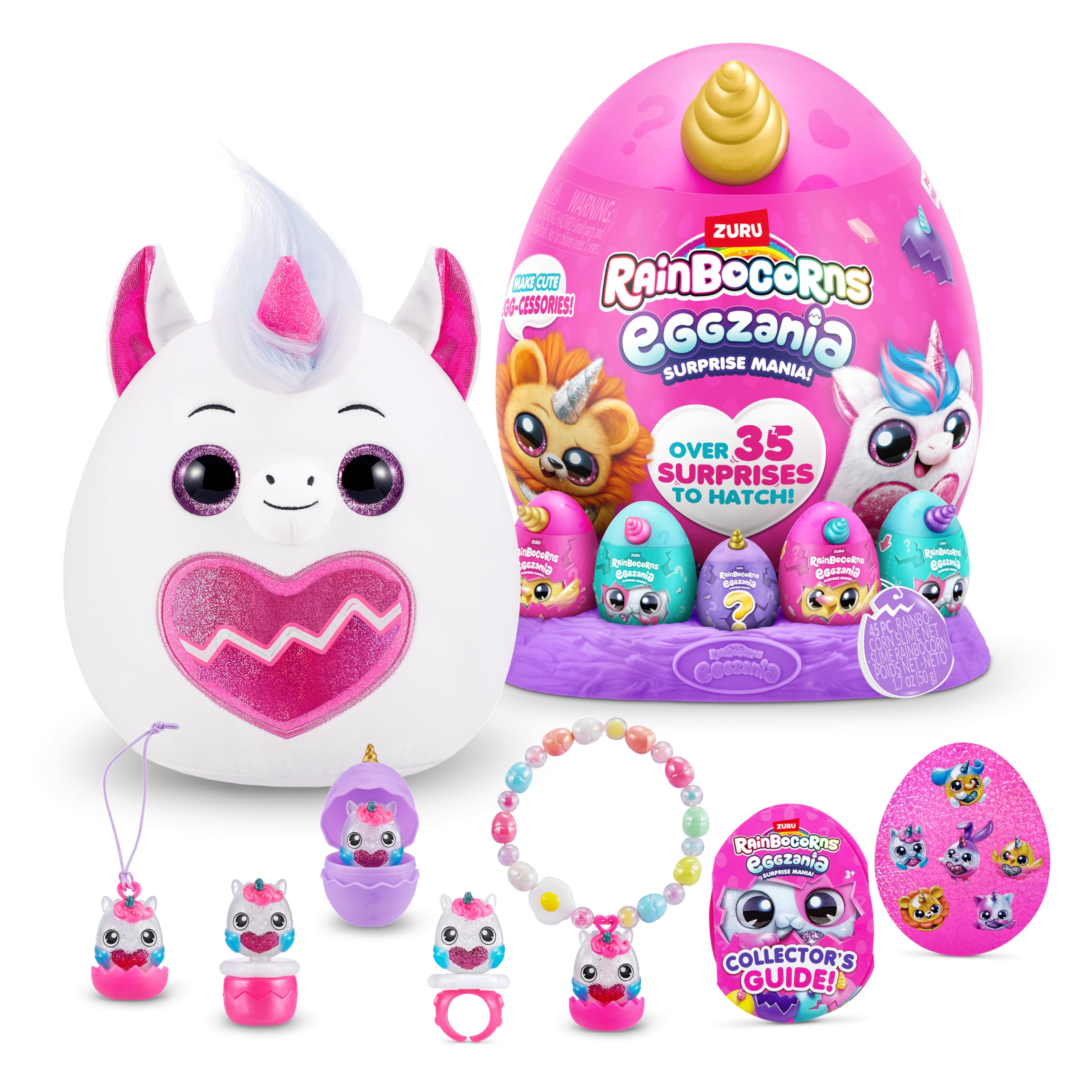 Rainbocorns Eggzania Surprise Mania Whipper the Bunny - Collectible Plush with 20+ Surprises, 28 cm Cuddly Stuffed Animal