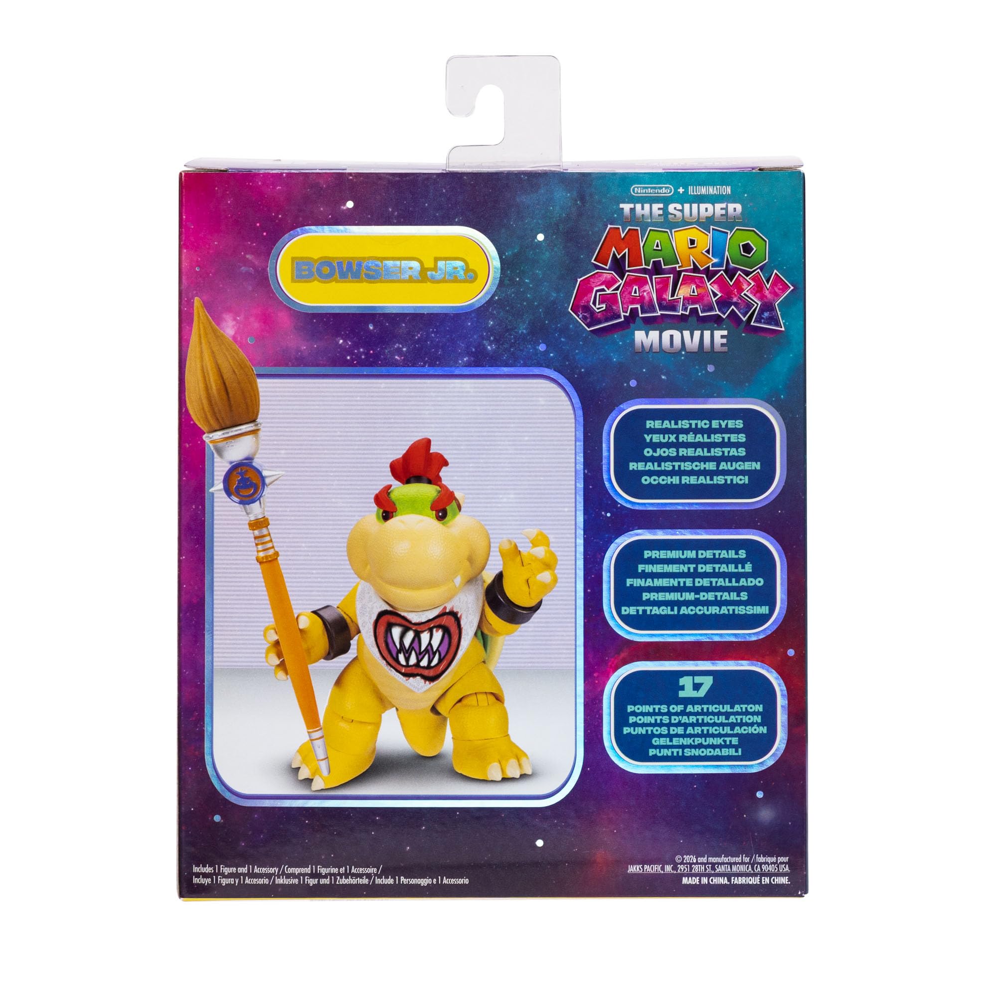 Jakks Pacific Super Mario Galaxy Movie Bowser Jr. Action Figure | 5-inch | 17 Points of Articulation 4