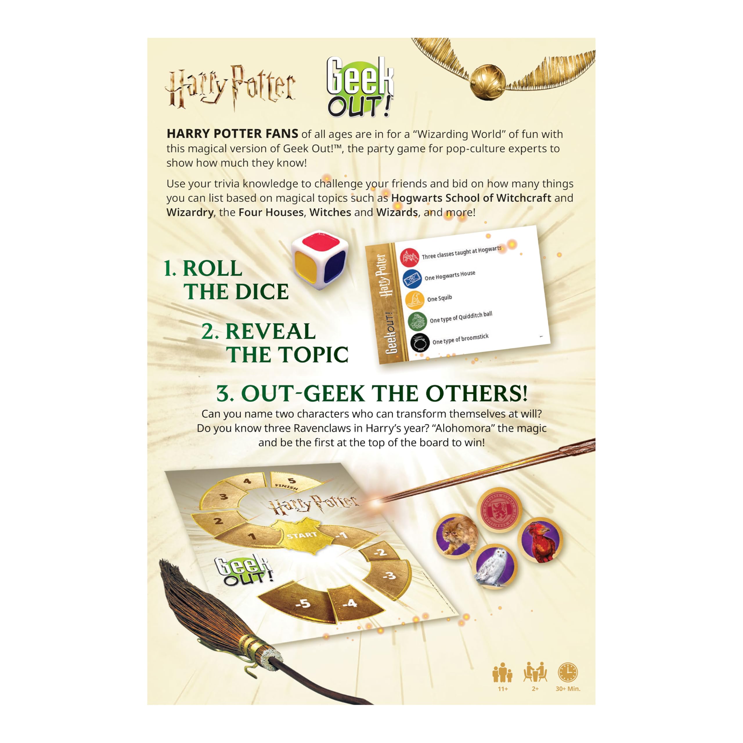 USAopoly Geek Out: Harry Potter Edition Trivia Party Board Game for 2+ Players