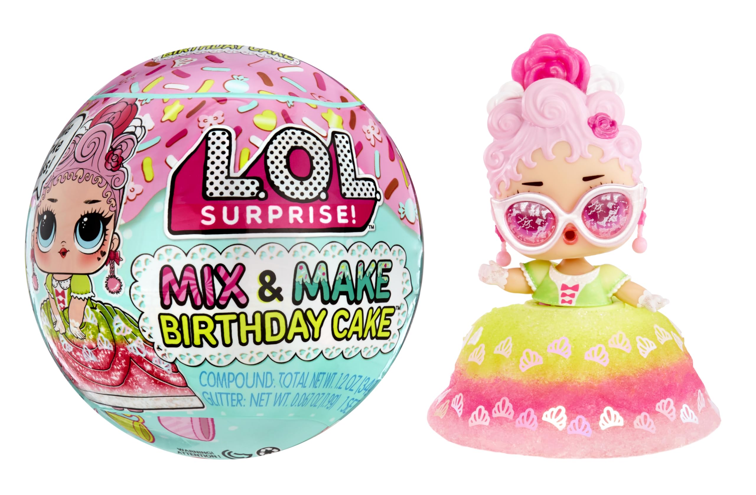 L.O.L. Surprise! Mix & Make Birthday Cake Tots - DIY Cake Dress Doll Playset for Ages 3+