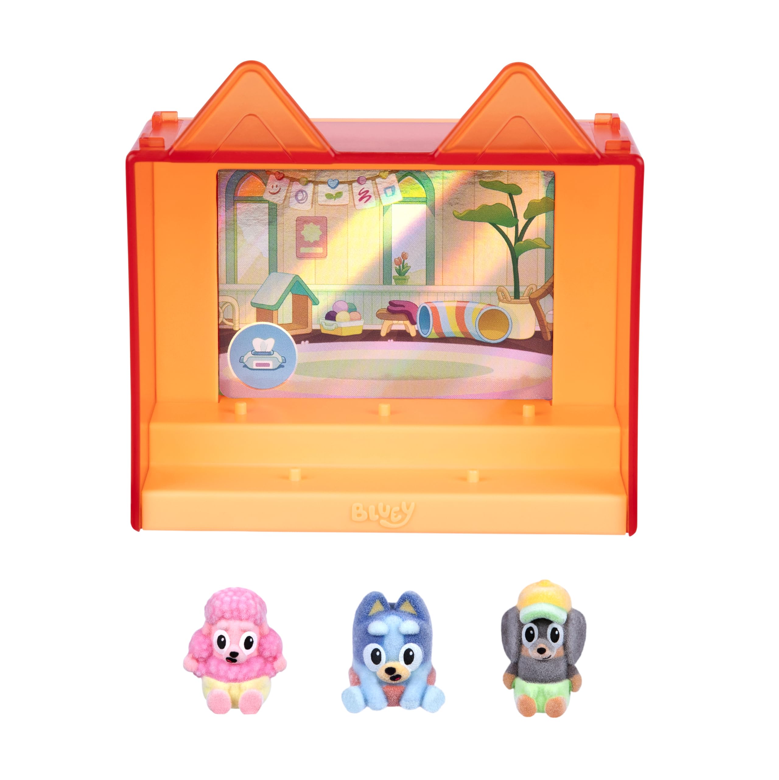Bluey Fuzzies Episode Pack: Baby Race with 3 Flocked Collectible Figures | Ages 3+ 1