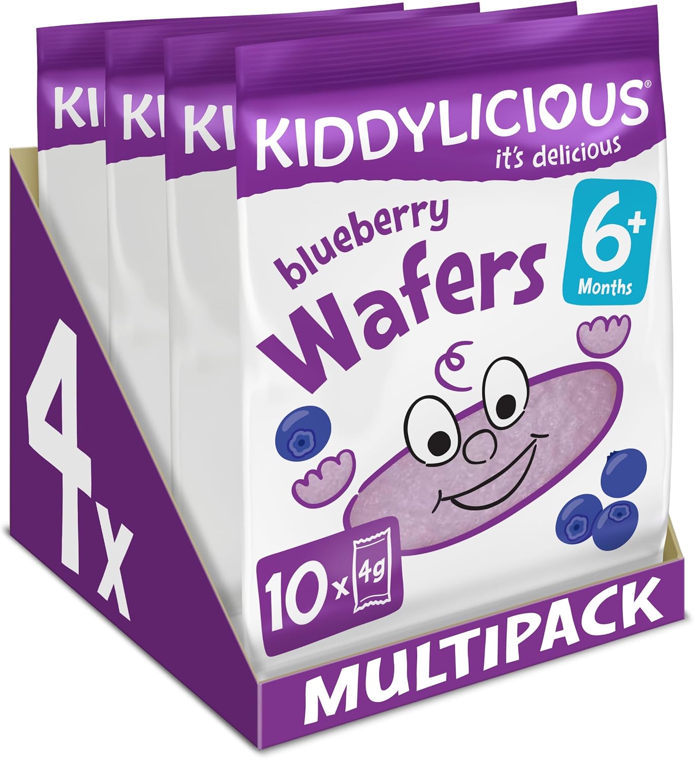 Kiddylicious - Blueberry Rice Wafers Gluten & Dairy Free Baby Snack 1