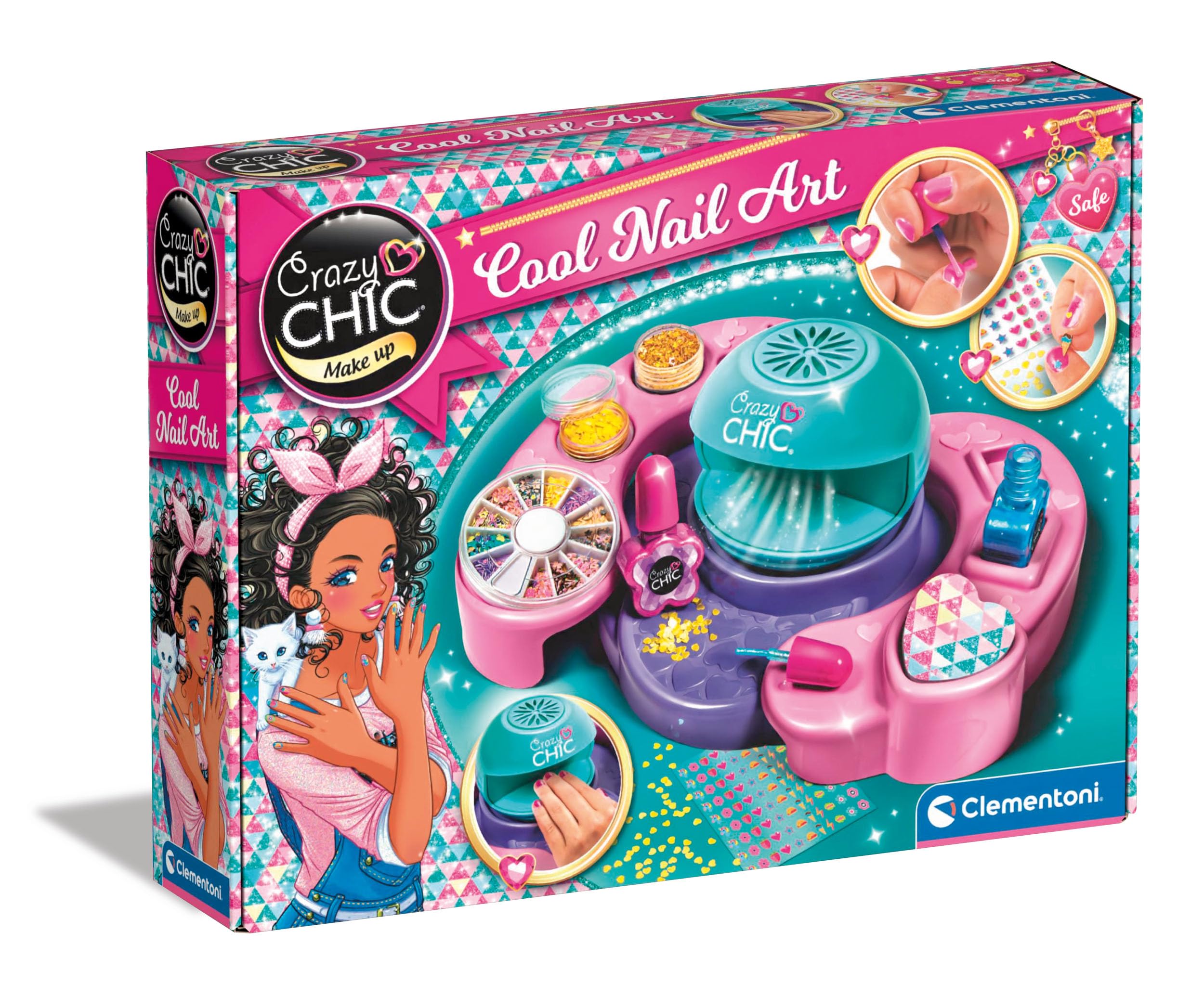 Clementoni Crazy Chic Cool Nail Art Set - Ages 6+ | Multi-coloured