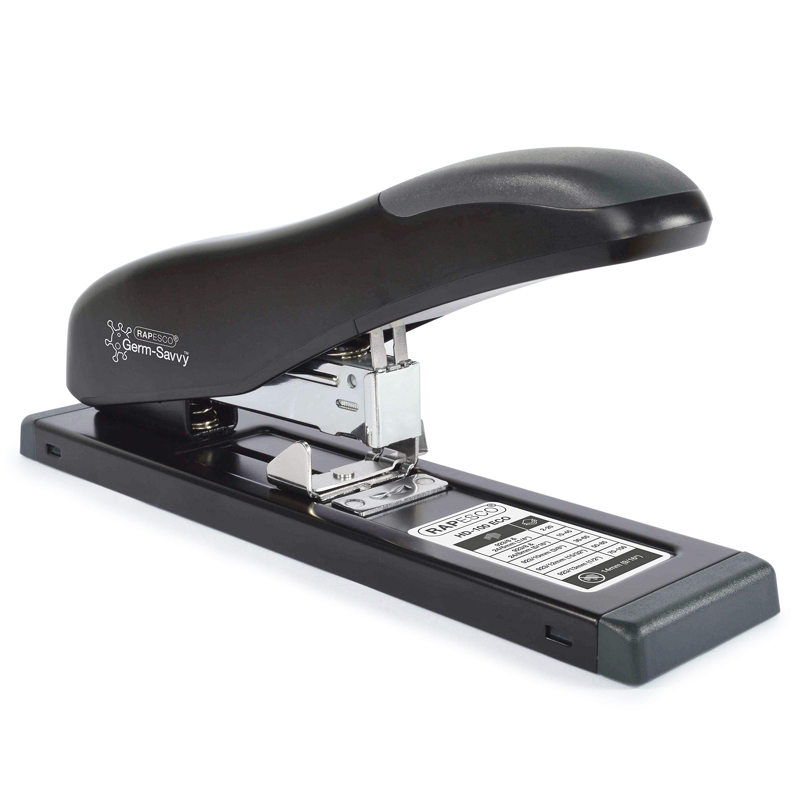 Rapesco HD-100 Heavy Duty Stapler - 100 Sheet Capacity | Black ABS & Metal Chassis