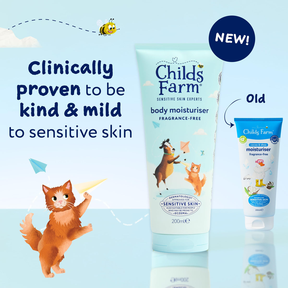 Childs Farm Fragrance-Free Moisturiser Cream - 24 Hour Hydration | For Sensitive Skin, Newborns & Up | 200ml