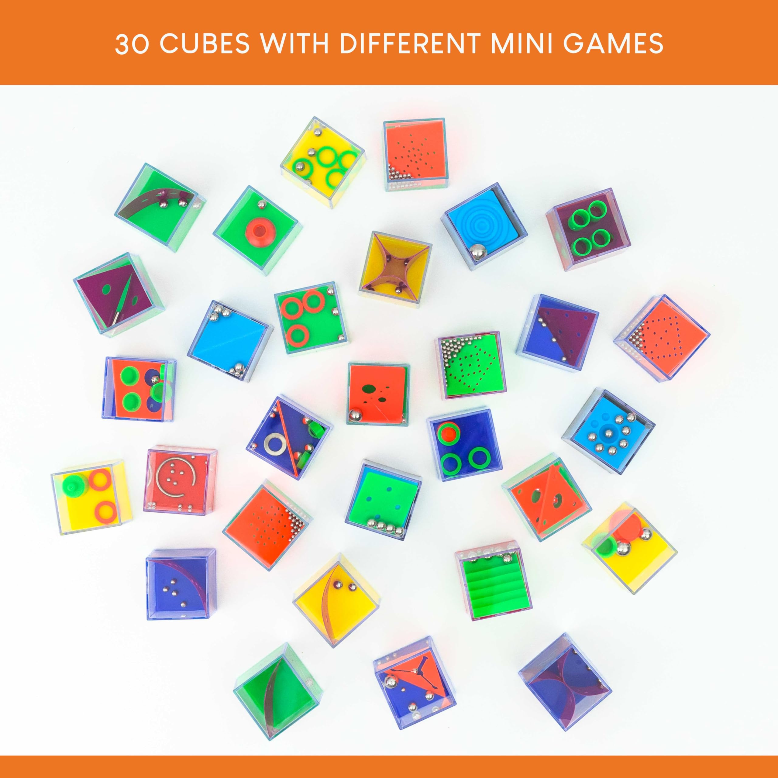 BONNYCO Challenge Cubes - 30 Mini Puzzle Games for Kids Party Bags | Unisex | Ages 3+ 5