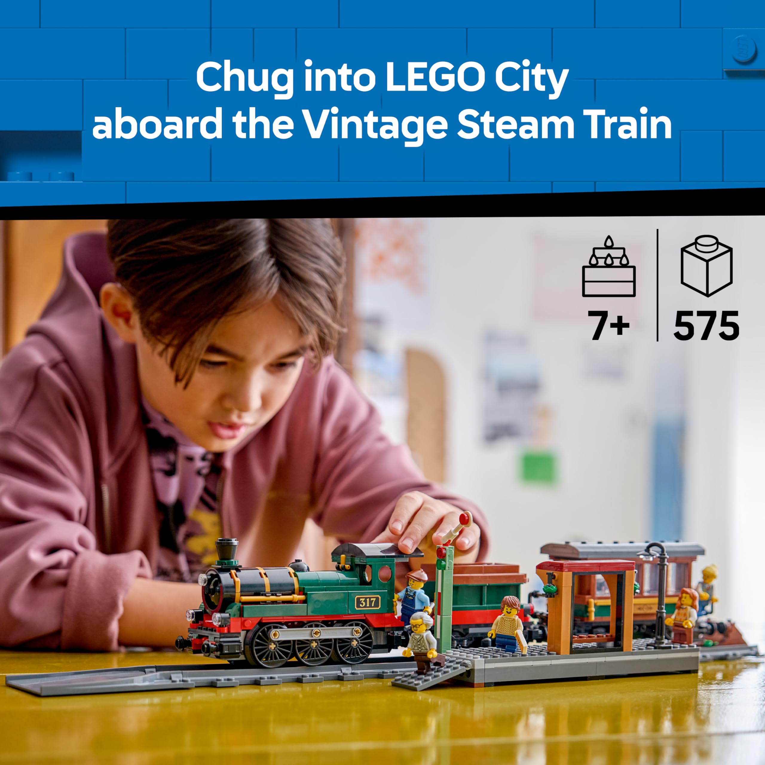LEGO City Vintage Steam Train Set 60511 | Ages 7+ | Includes Station & 5 Minifigures 2