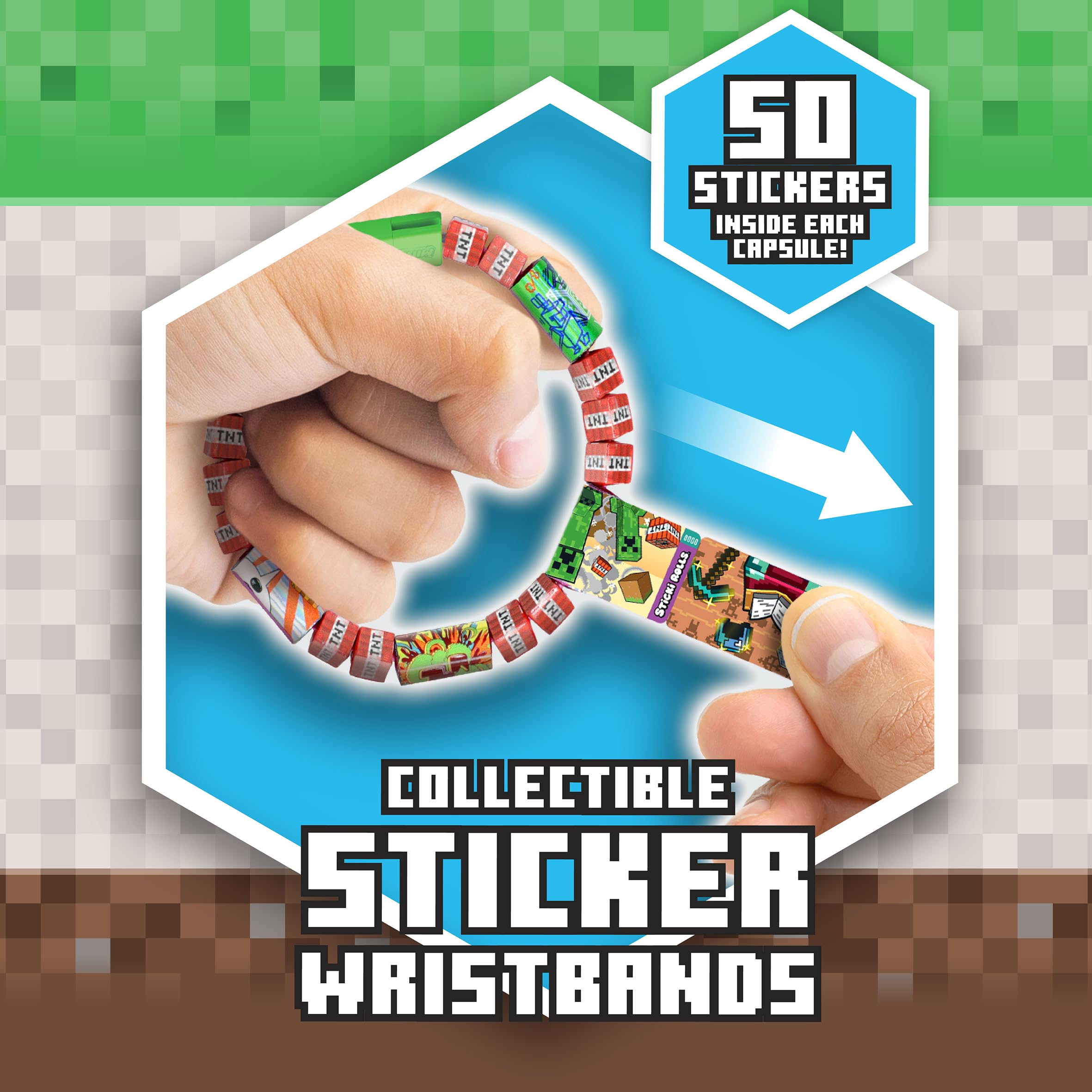 STICKI ROLLS Minecraft Mystery Capsule - Collectible Holographic Foil Stickers | Ages 4+