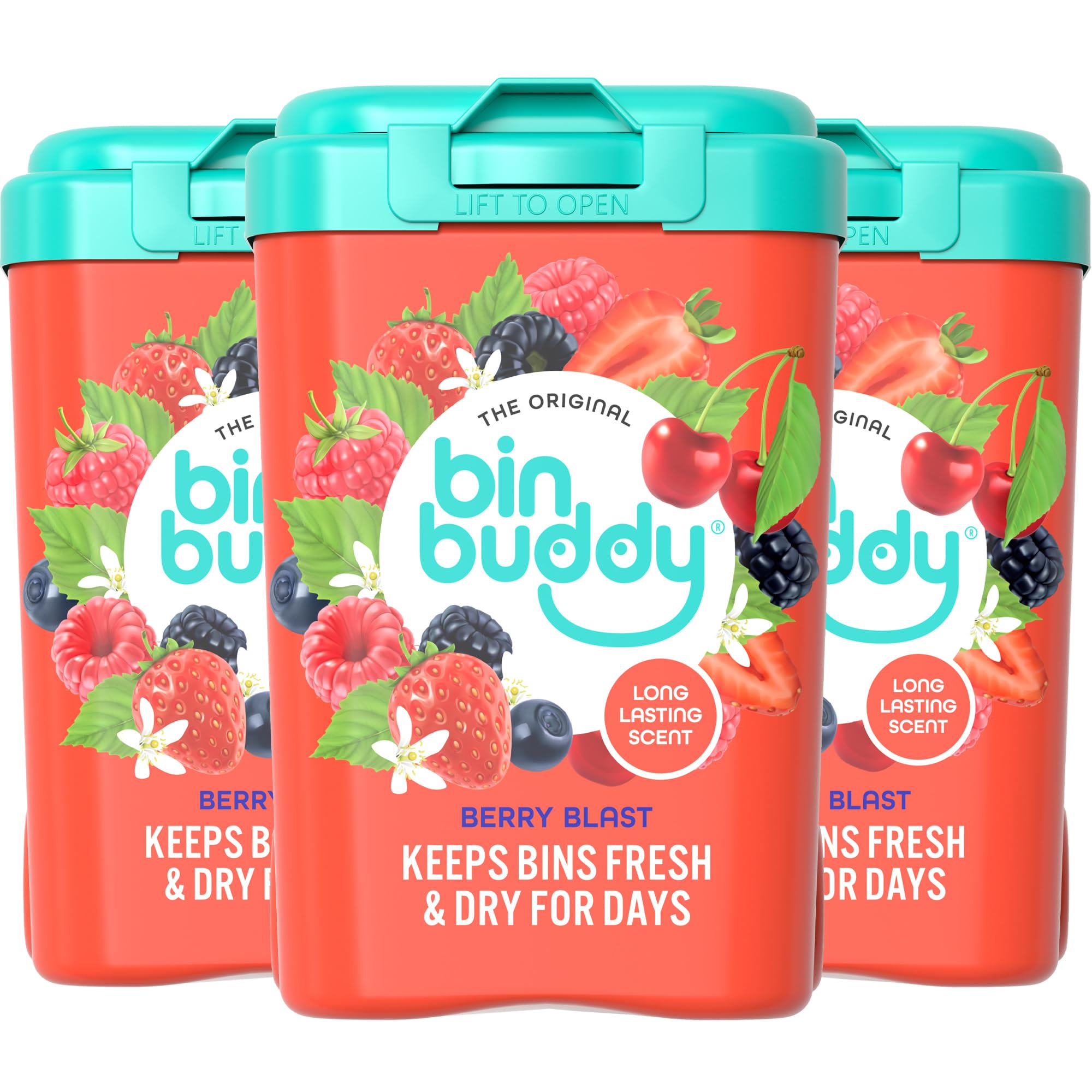 Bin Buddy Berry Blast Odour Eliminator Powder - Pack of 3 | Absorbs Mess | Lasts Days 1