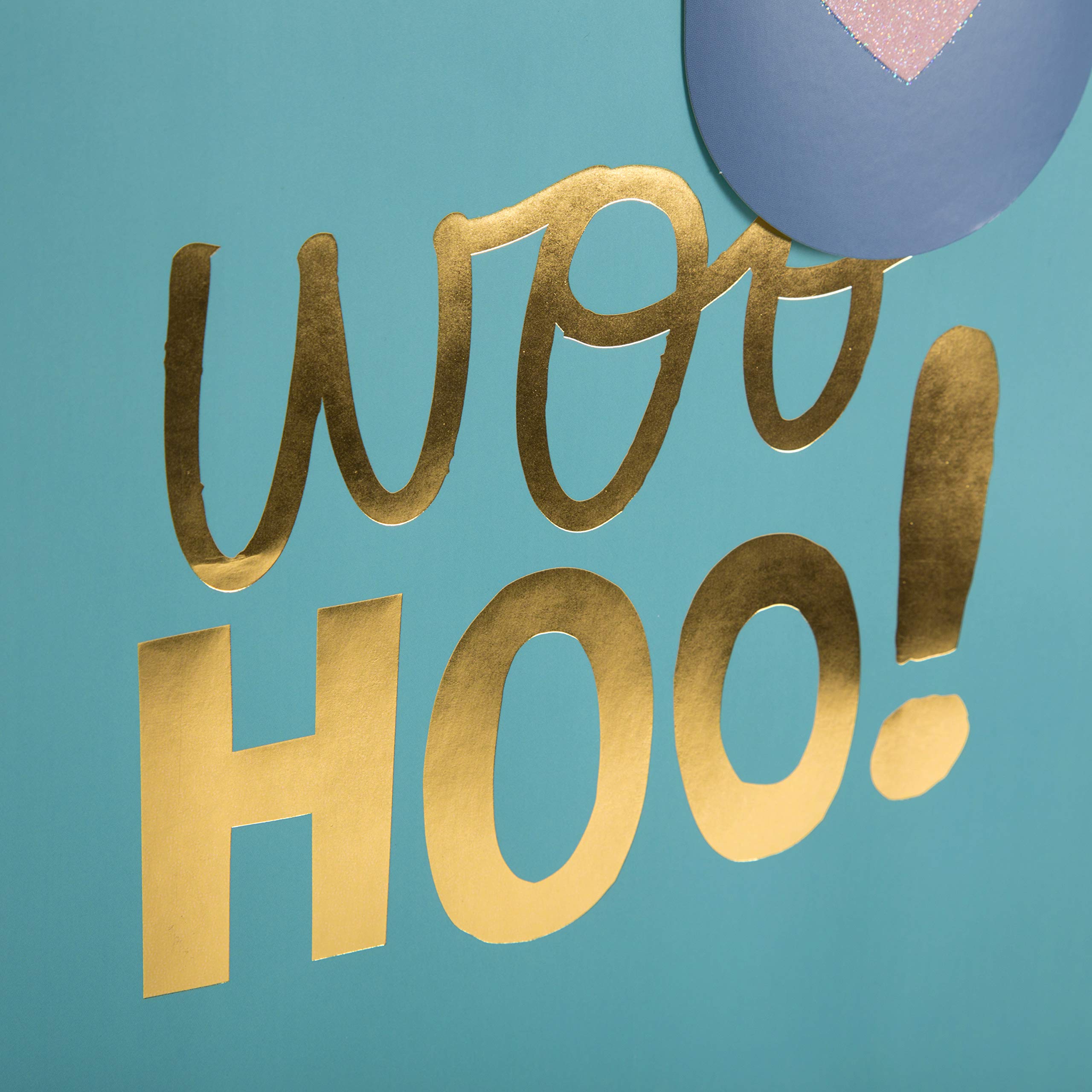 Hallmark Large Multi-Occasion Gift Bag - Woo Hoo Text Design | Turquoise | 33 cm x 26.5 cm x 14.6 cm 4