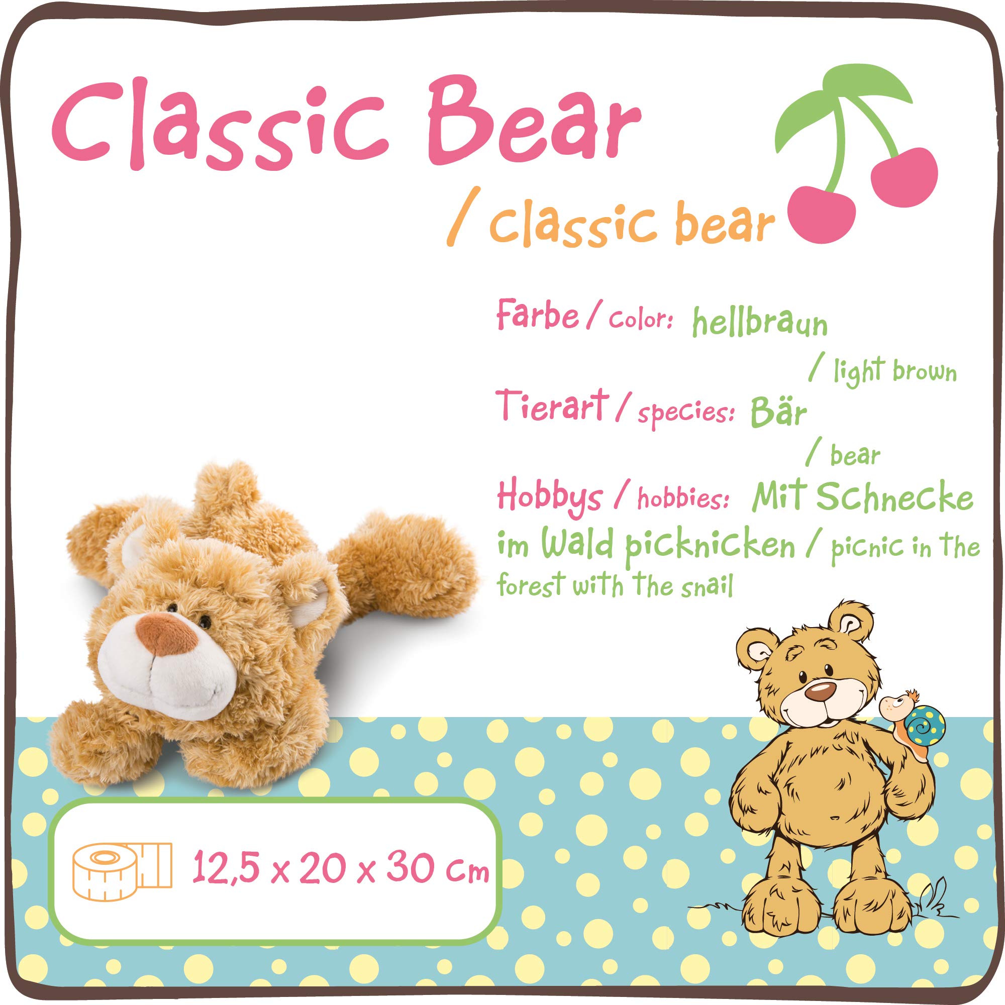 NICI Classic Bear 30cm - Soft Plush Stuffed Animal for Babies & Kids 6