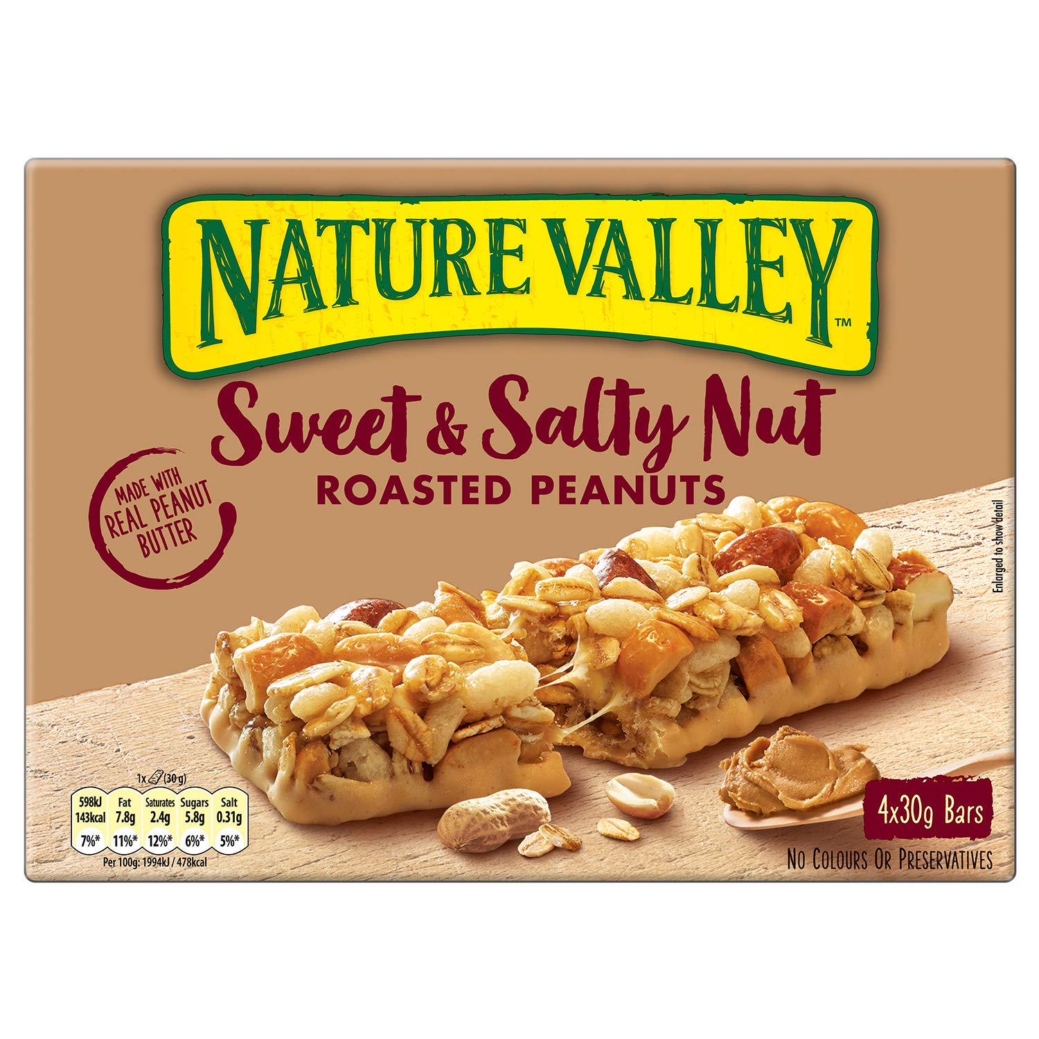 Nature Valley Sweet & Salty Nut Roasted Peanuts Cereal Bars - High Fiber | 30g Bar (Pack of 32) 2