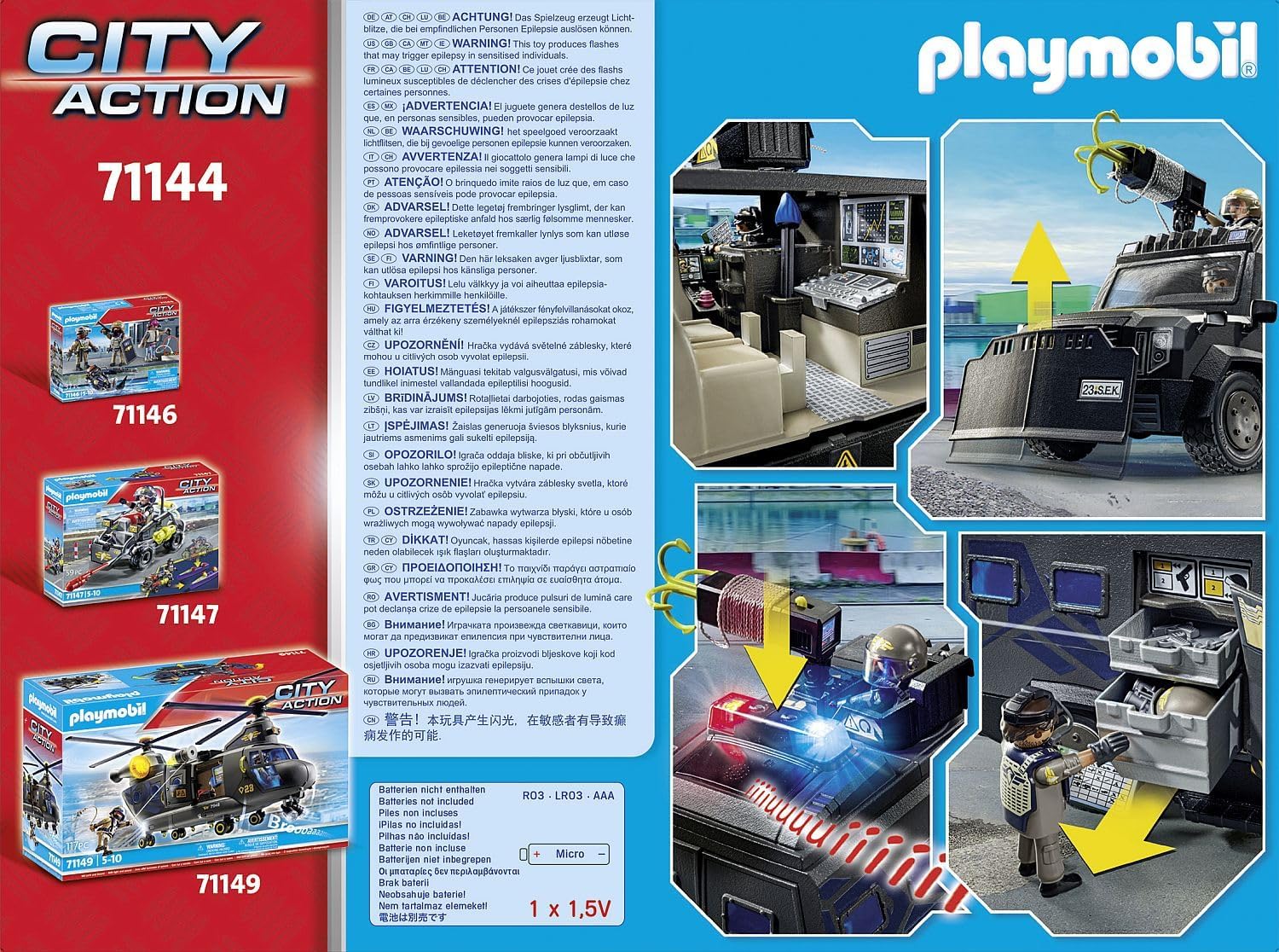 Playmobil 71144 Tactical Police All-Terrain Vehicle - Light & Sound Effects, Ages 5+ 7