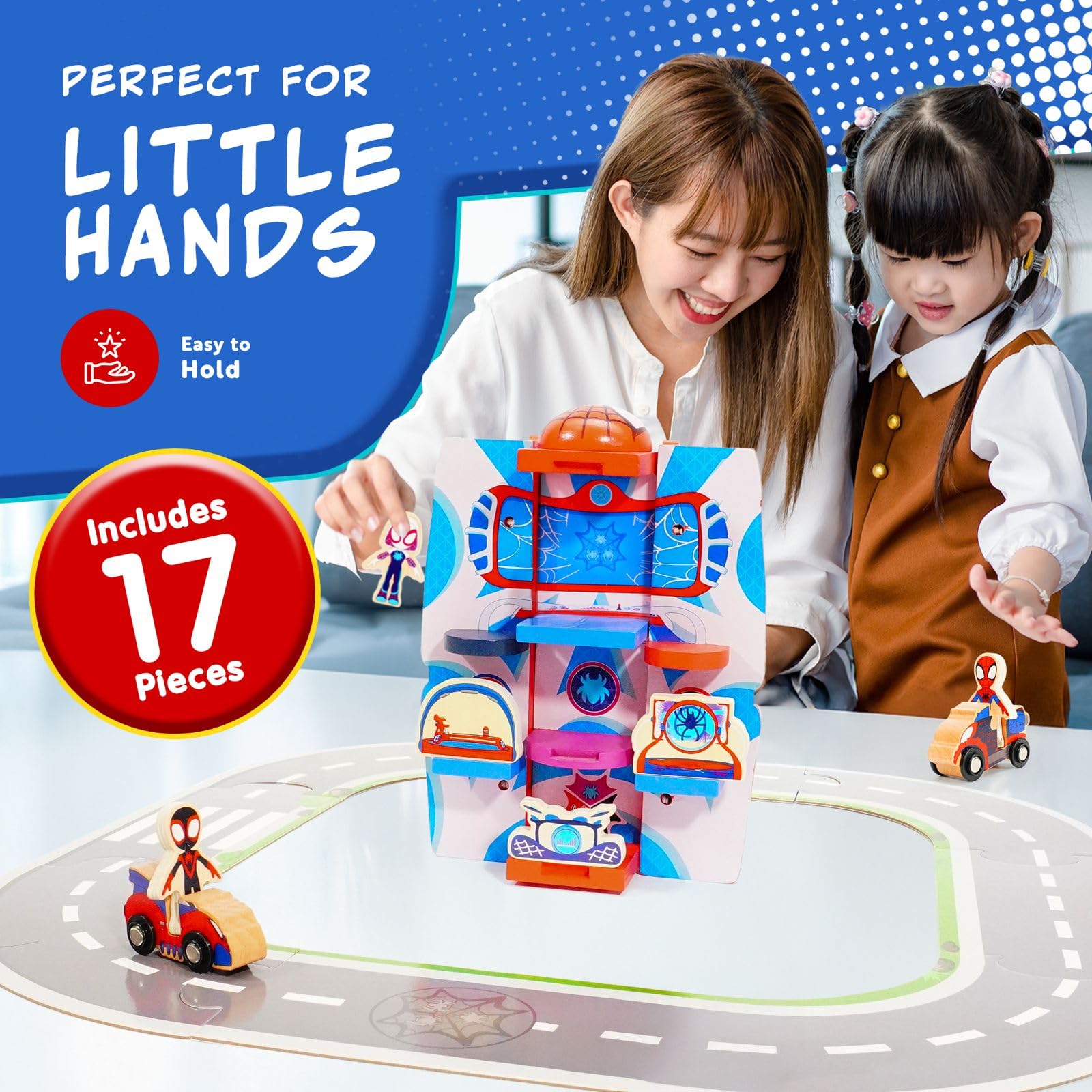 Marvel Spidey and His Amazing Friends Transforming Vehicle Playset - 17 Pieces | Ages 3+ 6