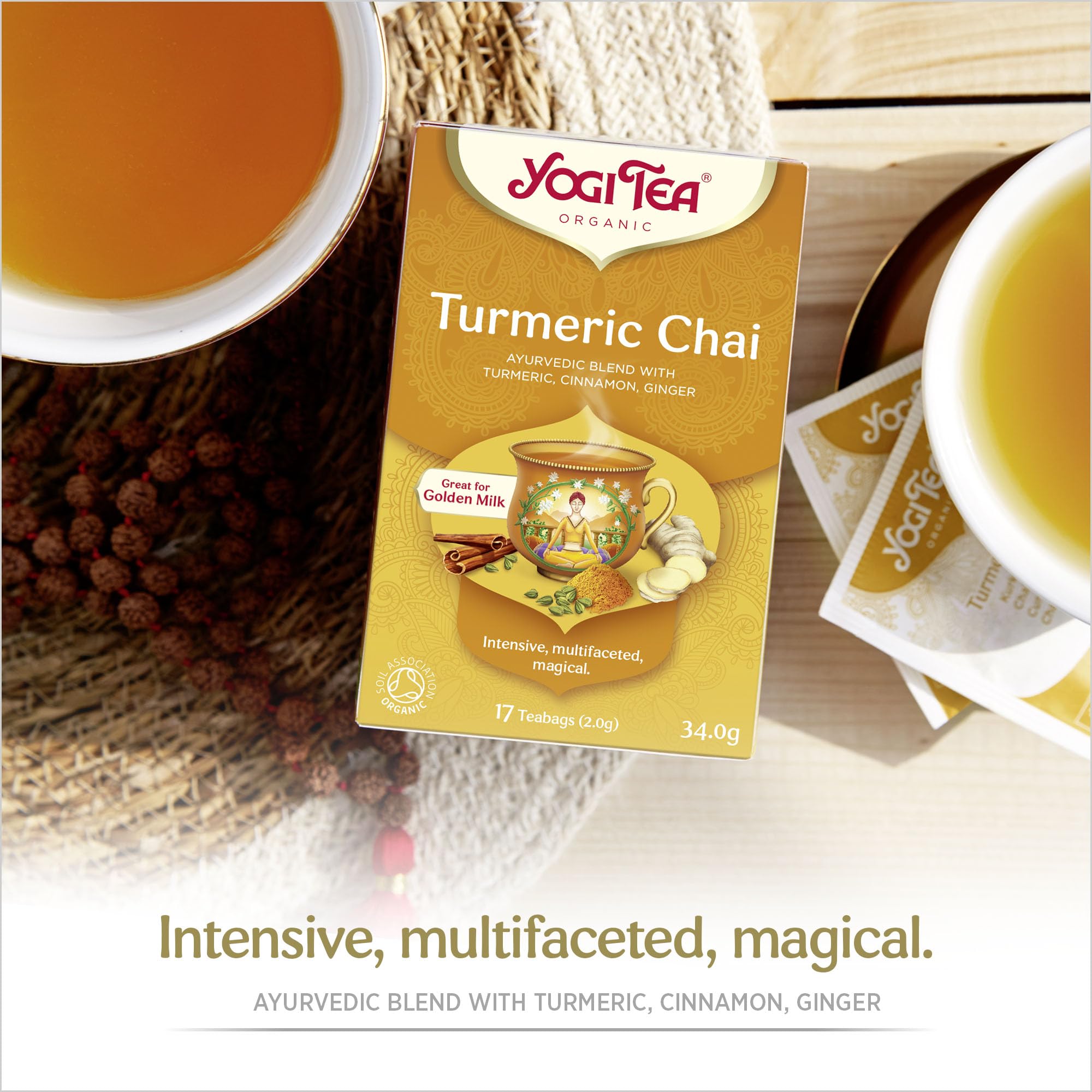 YOGI TEA Turmeric Chai Organic Herbal Tea for Golden Milk | 17 Count (Pack of 6) 3