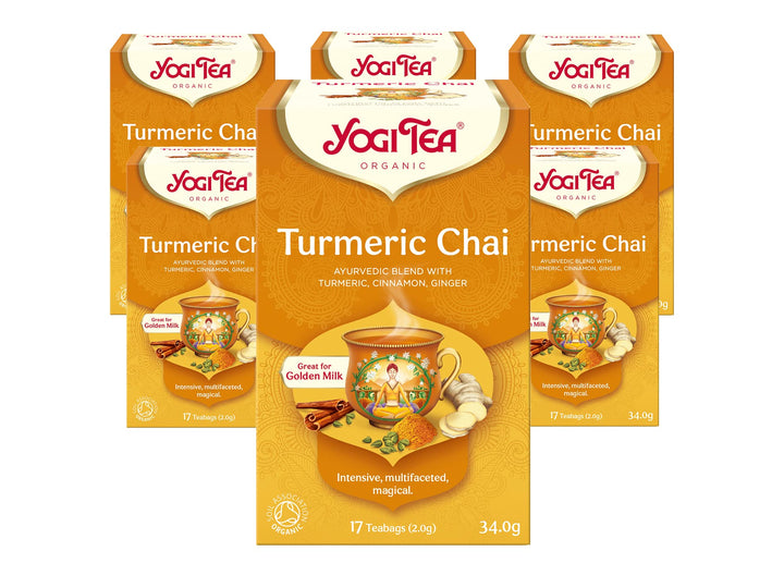 YOGI TEA - Turmeric Chai Organic Herbal Tea, Great for Golden Milk, Blend of Turmeric, Cinnamon & Ginger