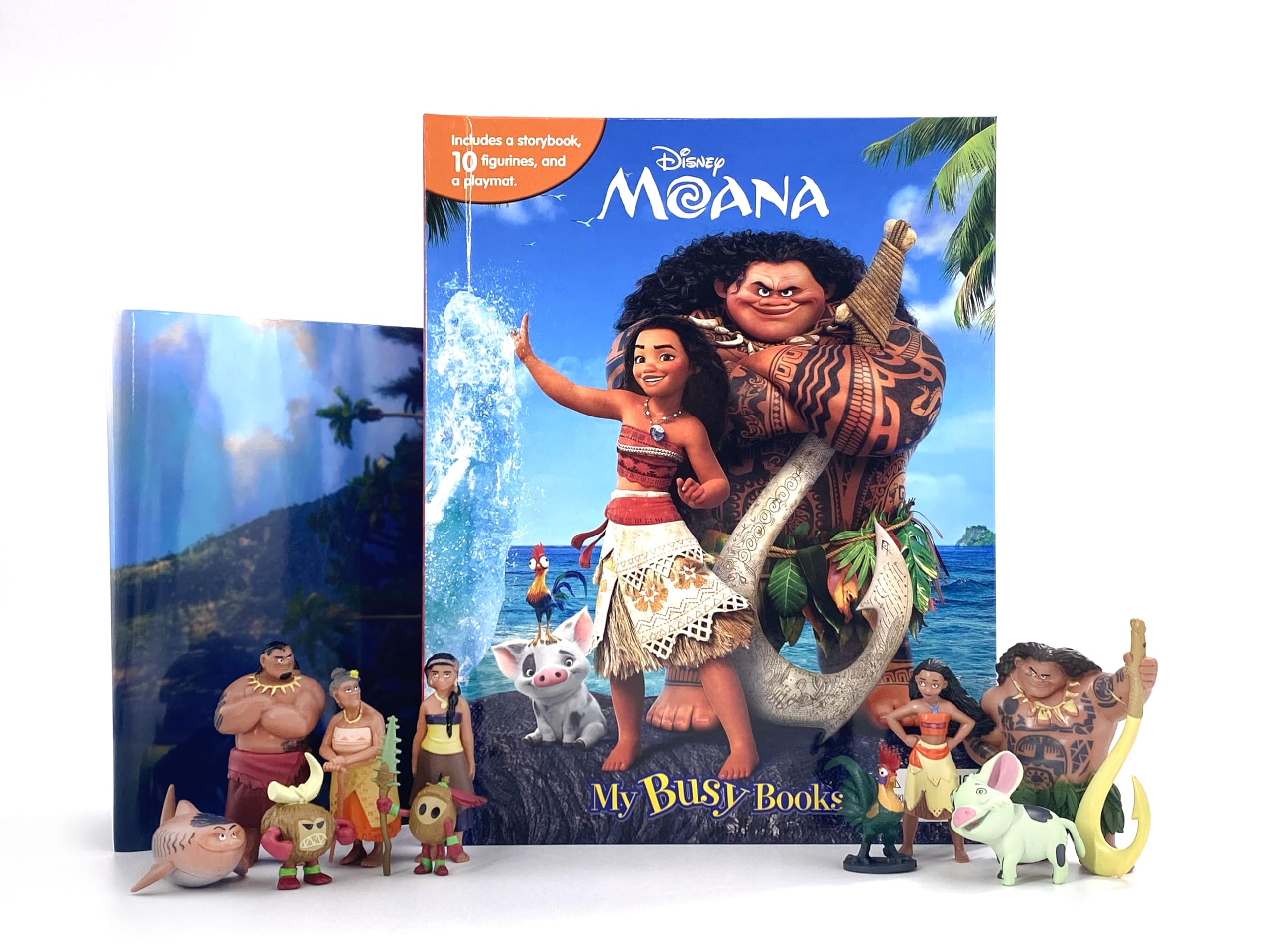 Disney Princess Phidal Moana My Busy Book | Board Book | 10 Figurines & Playmat