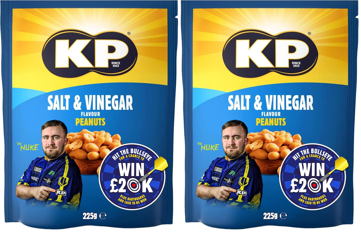 KP Nuts Salt and Vinegar Flavoured Peanuts - 225g (Pack of 2)