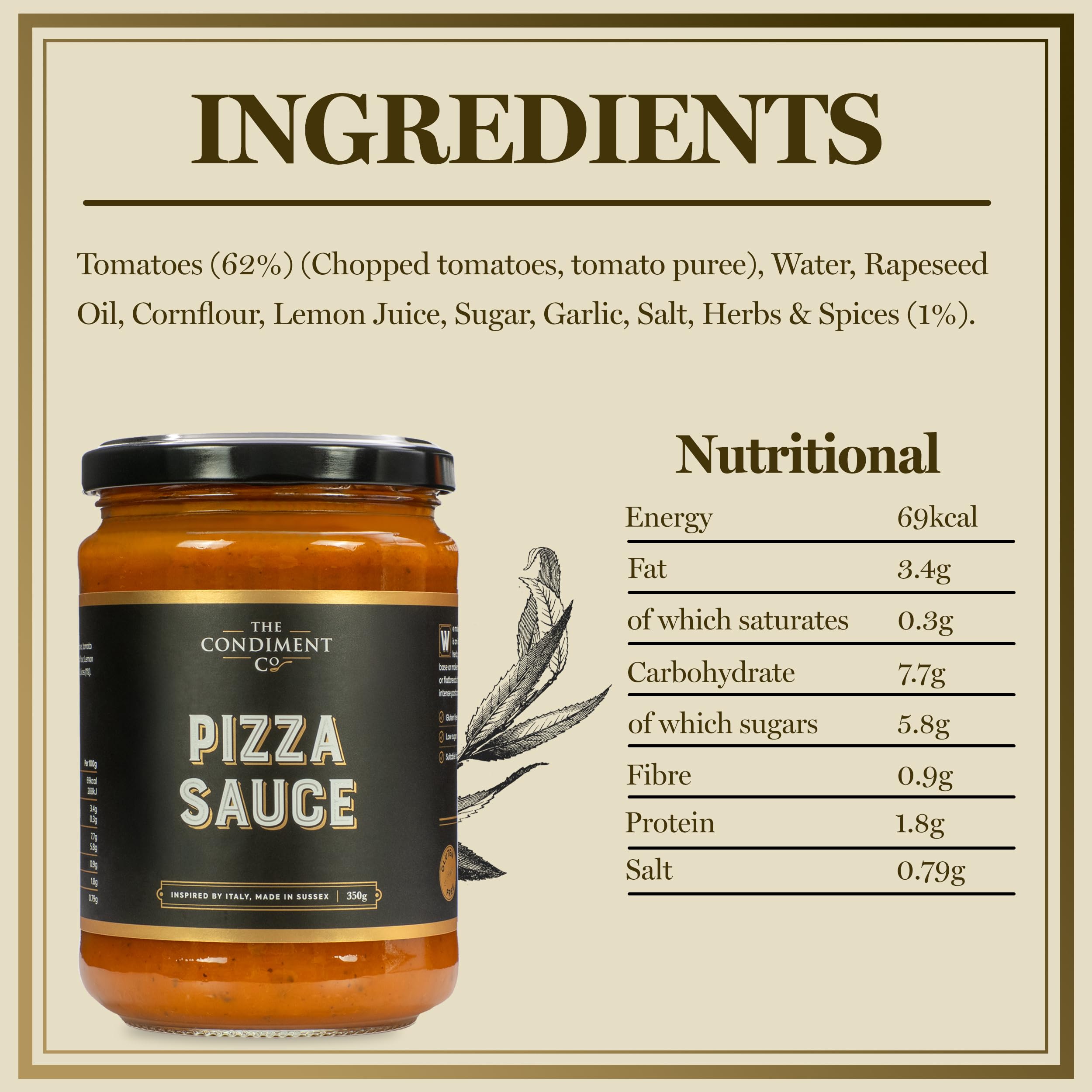 The Condiment Company Pizza Sauce, Rich Tomato & Herb Cooking Sauce 4