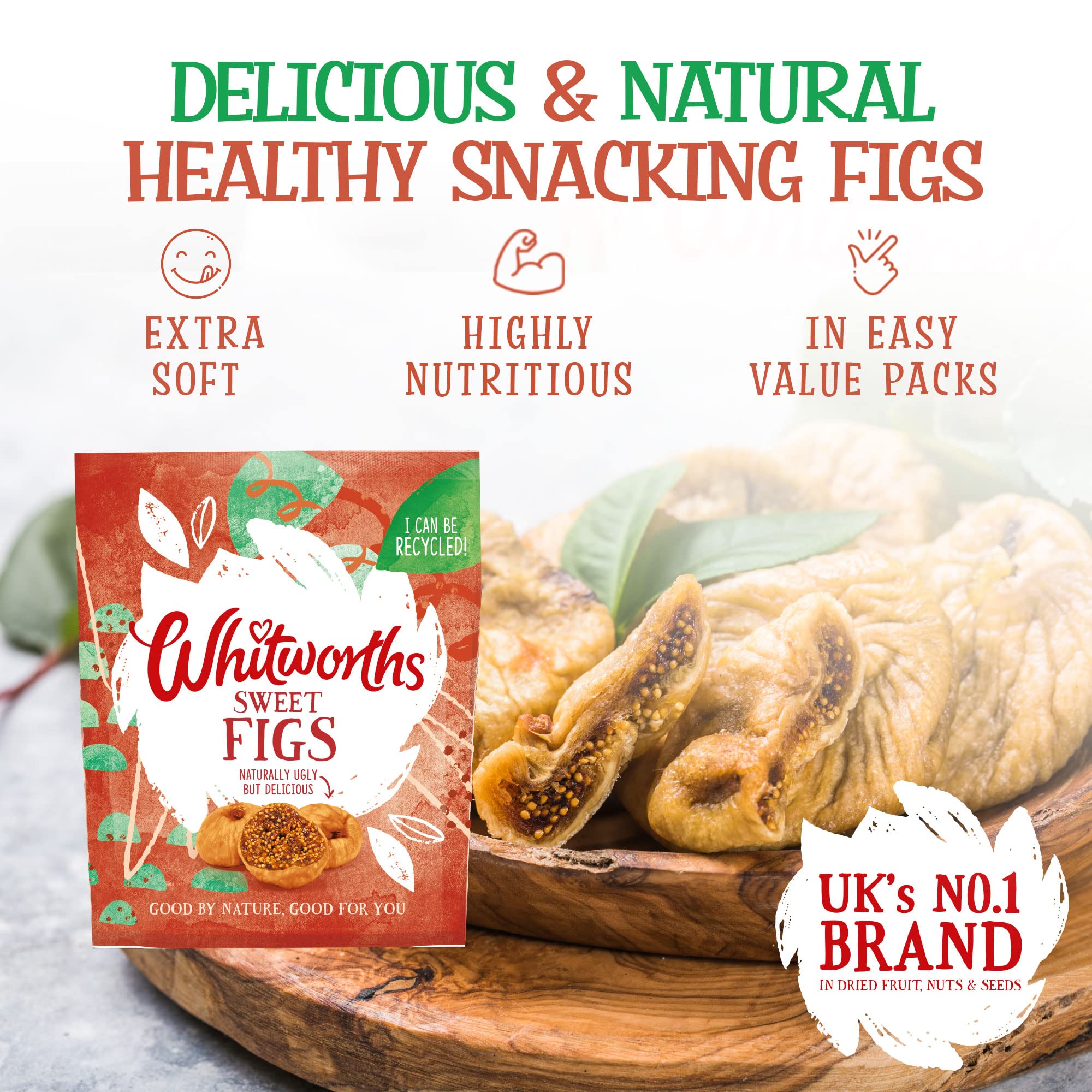 Whitworths Sweet Figs - 7 Value Packs (Total 1220g) | Naturally Sweet & High Fibre Snack 2