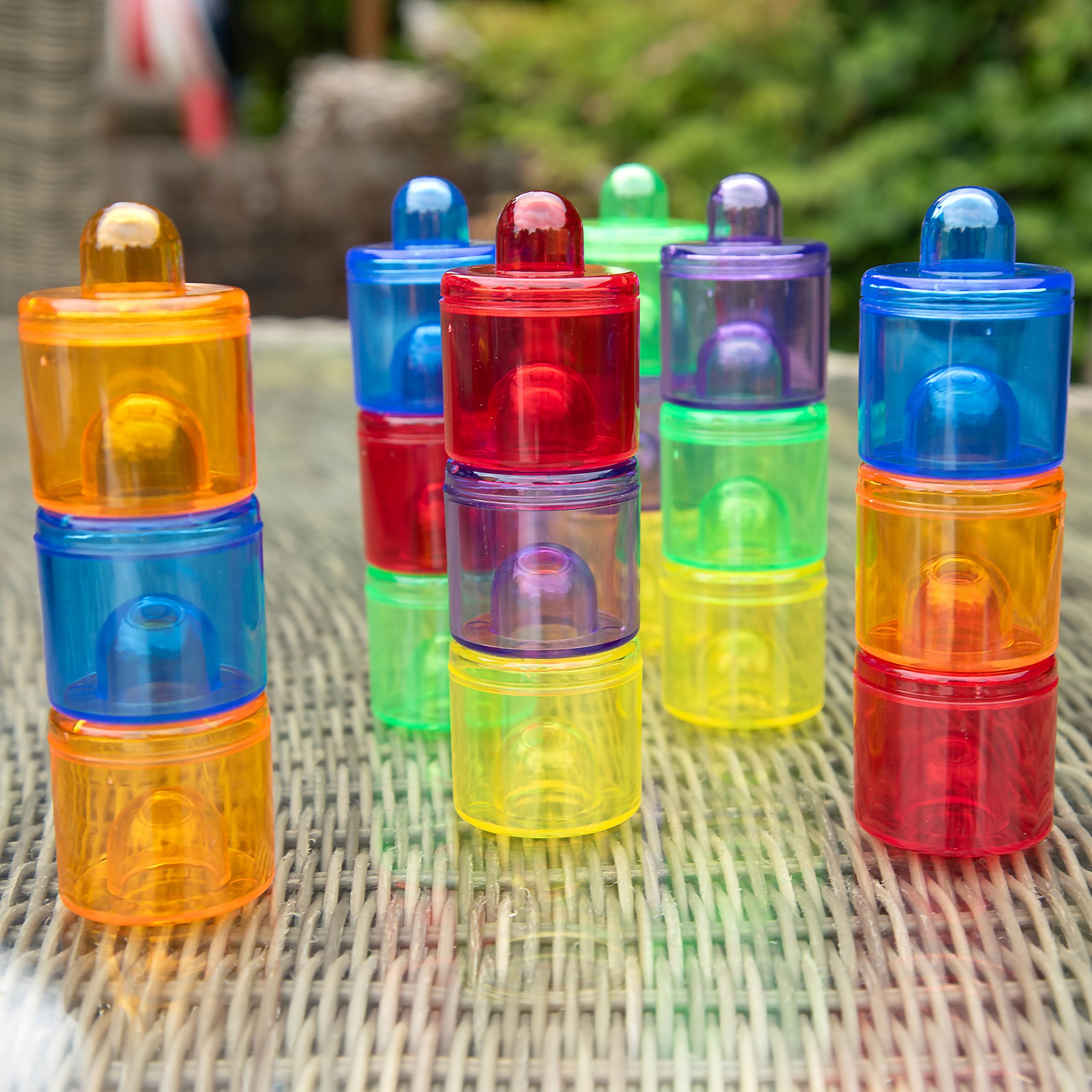 tickit Translucent Colour Pot Set - 18 Pieces, 42mm Dia, Stackable for Colour Mixing | Ages 12m+ 2