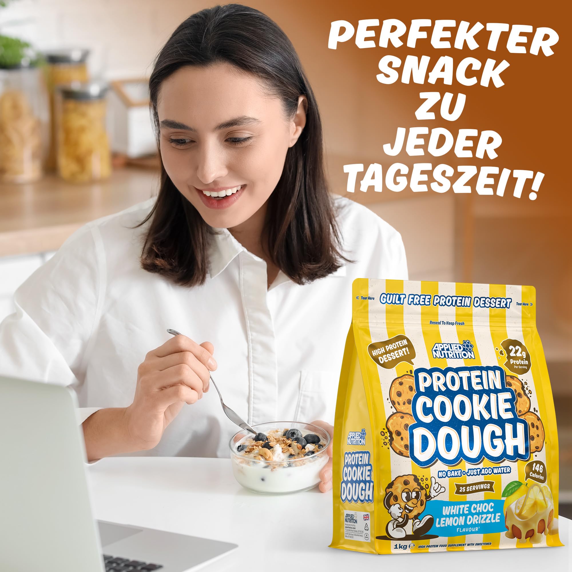 Applied Nutrition Protein Cookie Dough - High Protein Snack, Over 22g Protein | 1kg 3