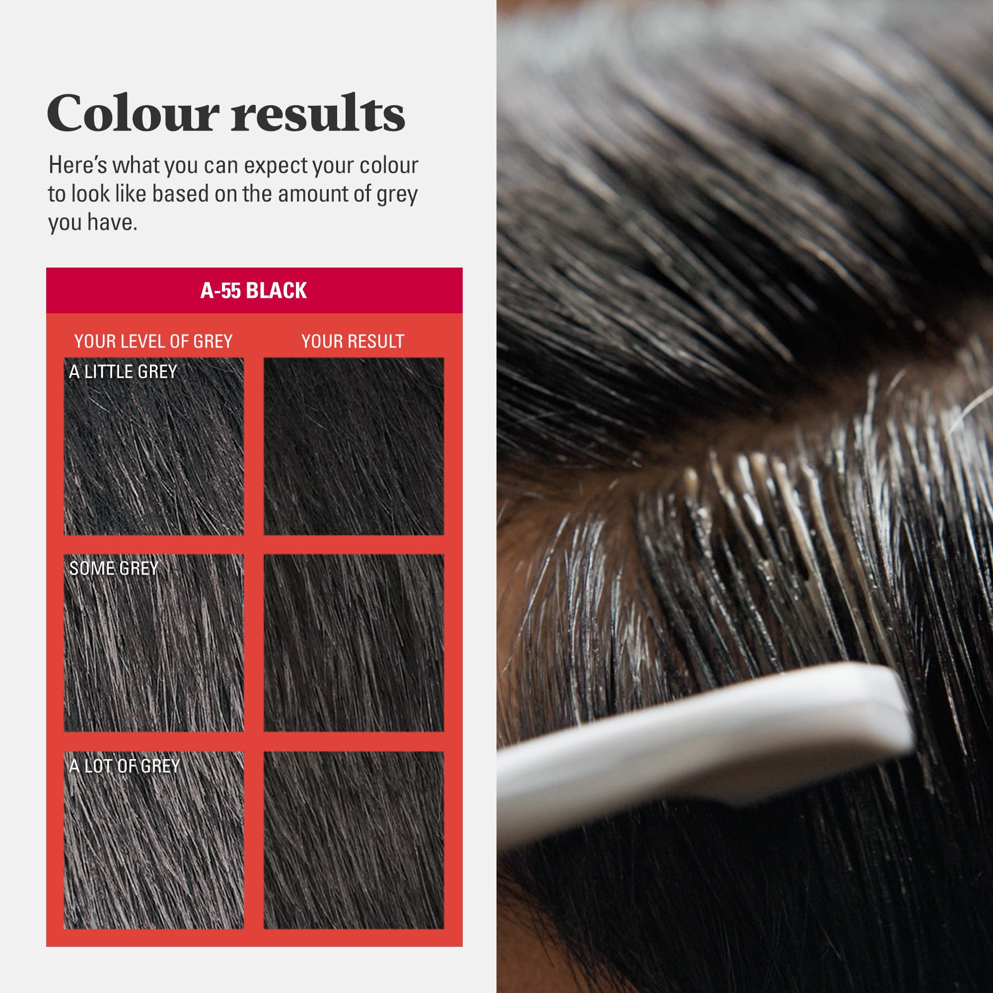 Just For Men Ultra Real Black Hair Colour Dye – Comb-In Applicator, Ammonia & Peroxide Free (A55) 5