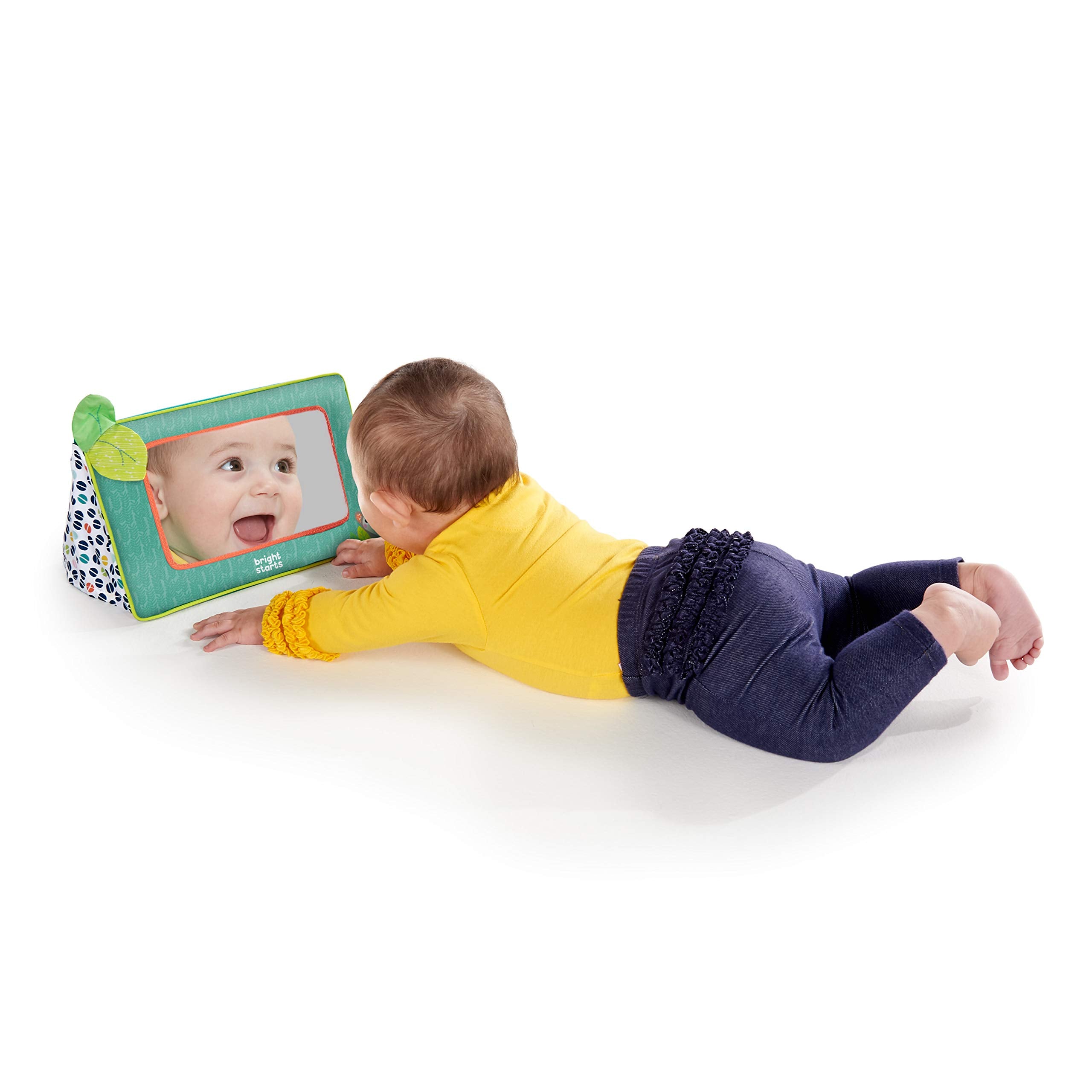 Bright Starts Sit and See Safari Floor Mirror - Green | Tummy Time & Sit Play | Ages 0-36 Months 6