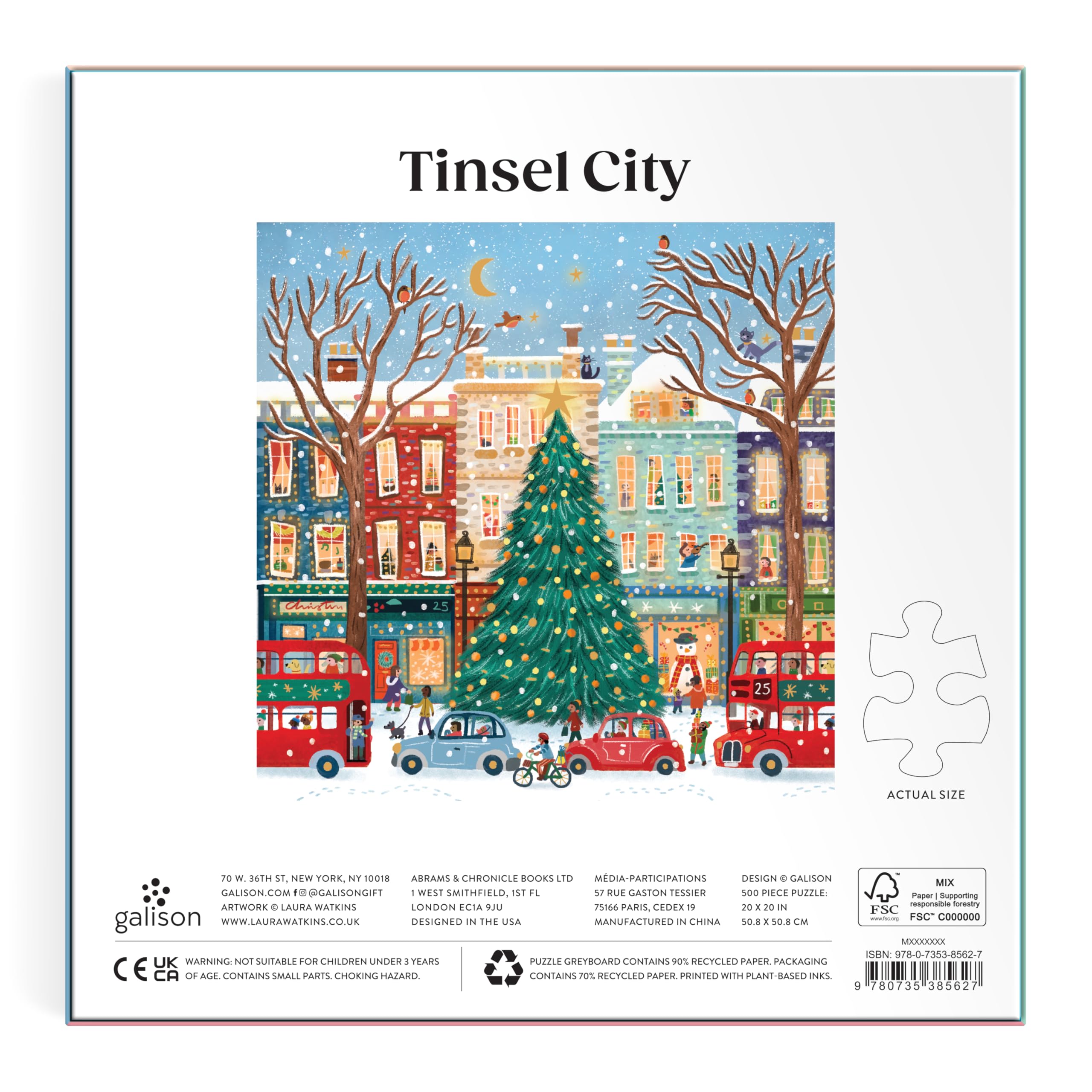 Galison - Tinsel City 500 Piece Foil Jigsaw Puzzle 2