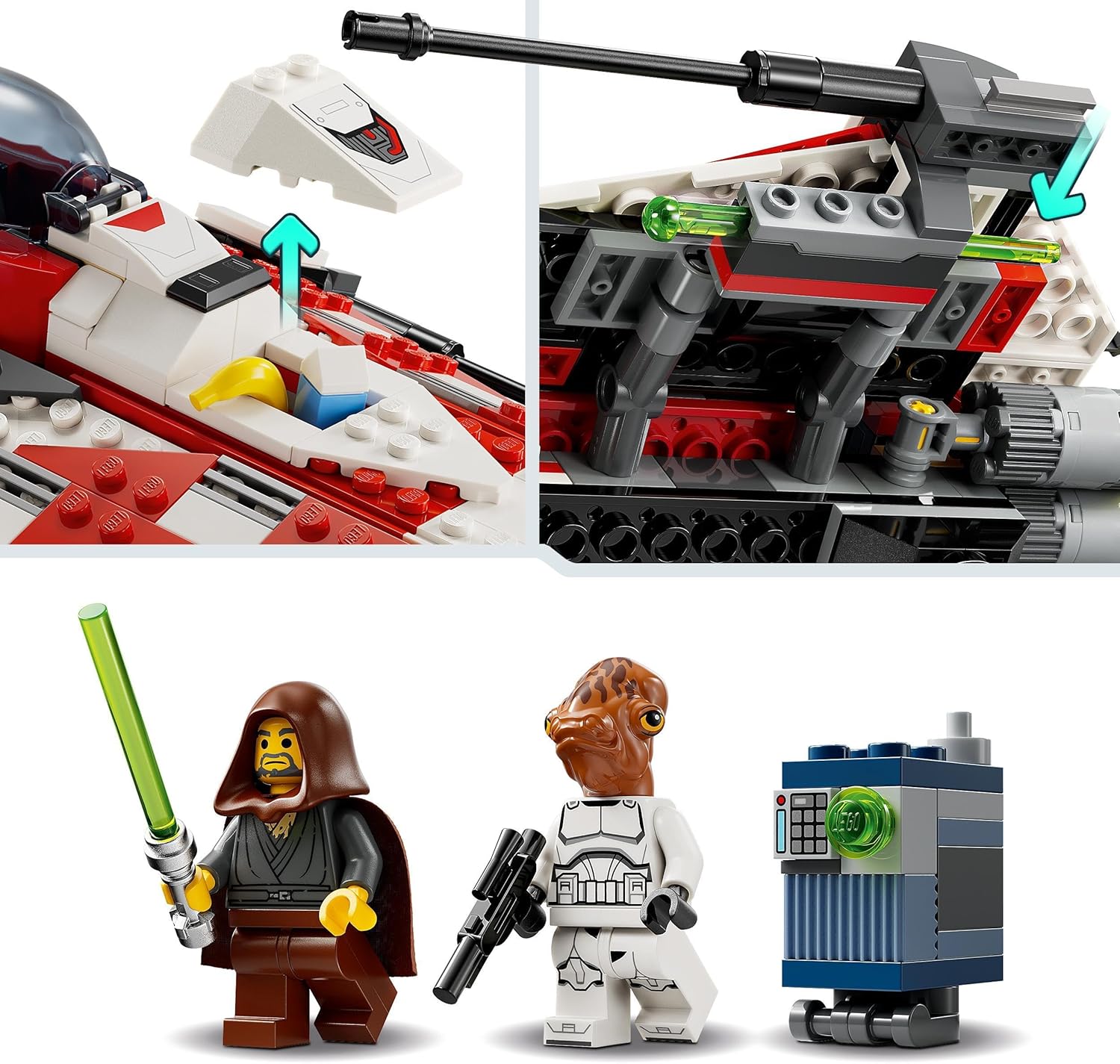 LEGO Star Wars Jedi Bob’s Starfighter Buildable Toy Vehicle - 305-Piece Set for Ages 8+ 6