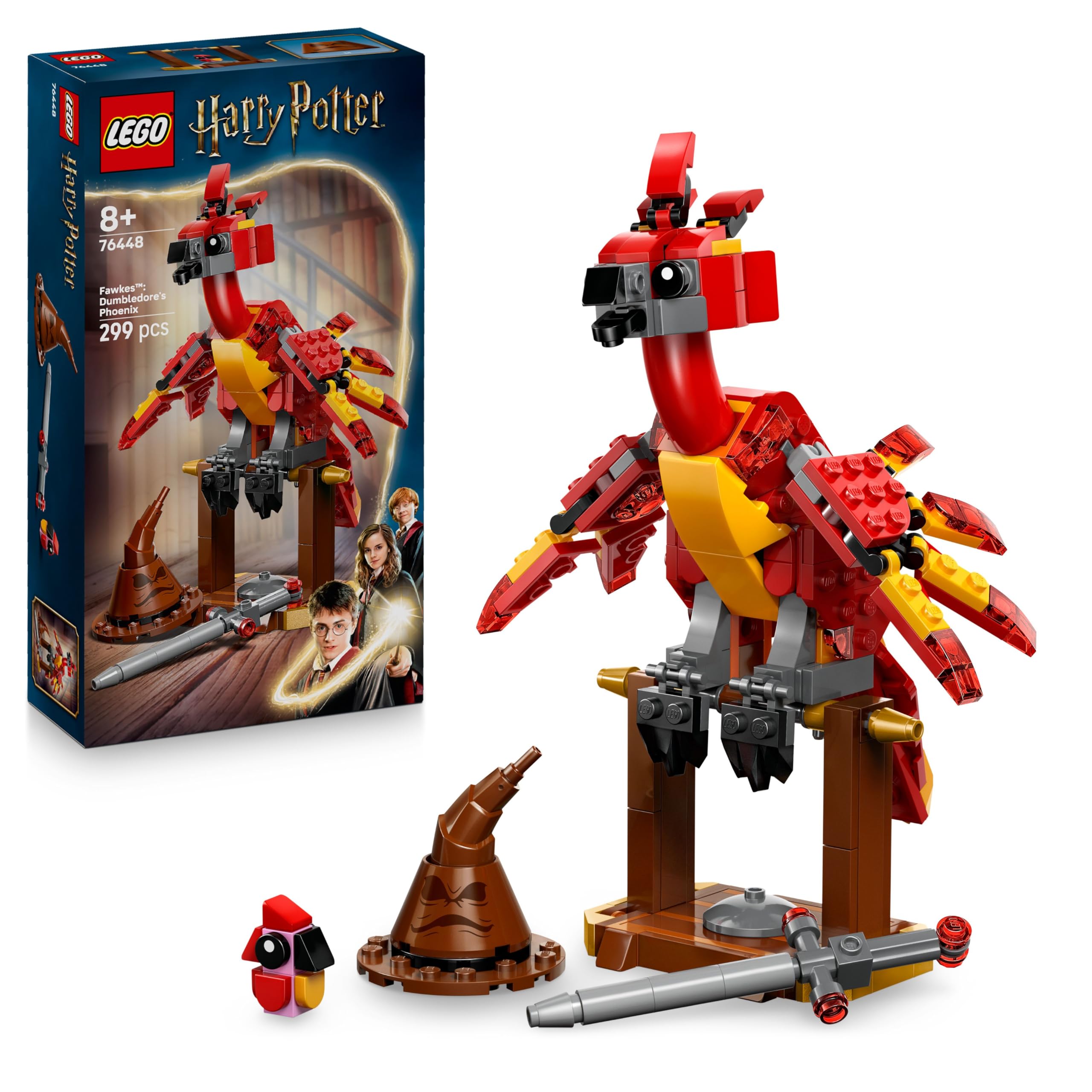 LEGO Harry Potter Fawkes Dumbledore’s Phoenix Building Set 76448 for Ages 8+ | Includes Sword of Gryffindor 1