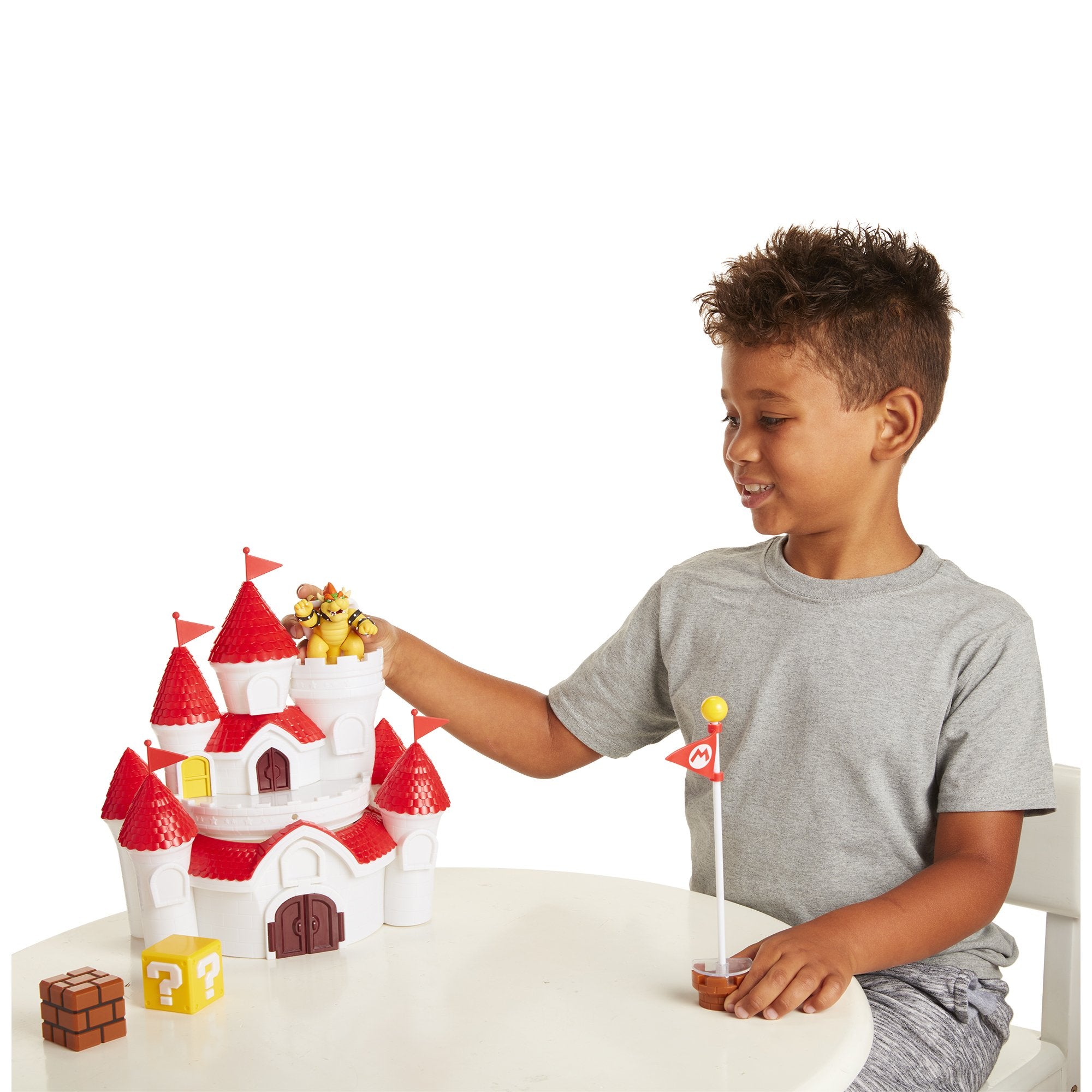 Nintendo Mushroom Kingdom Castle Playset by Jakks Pacific | Includes Exclusive 2.5' Bowser Figure | Ages 3+ 4