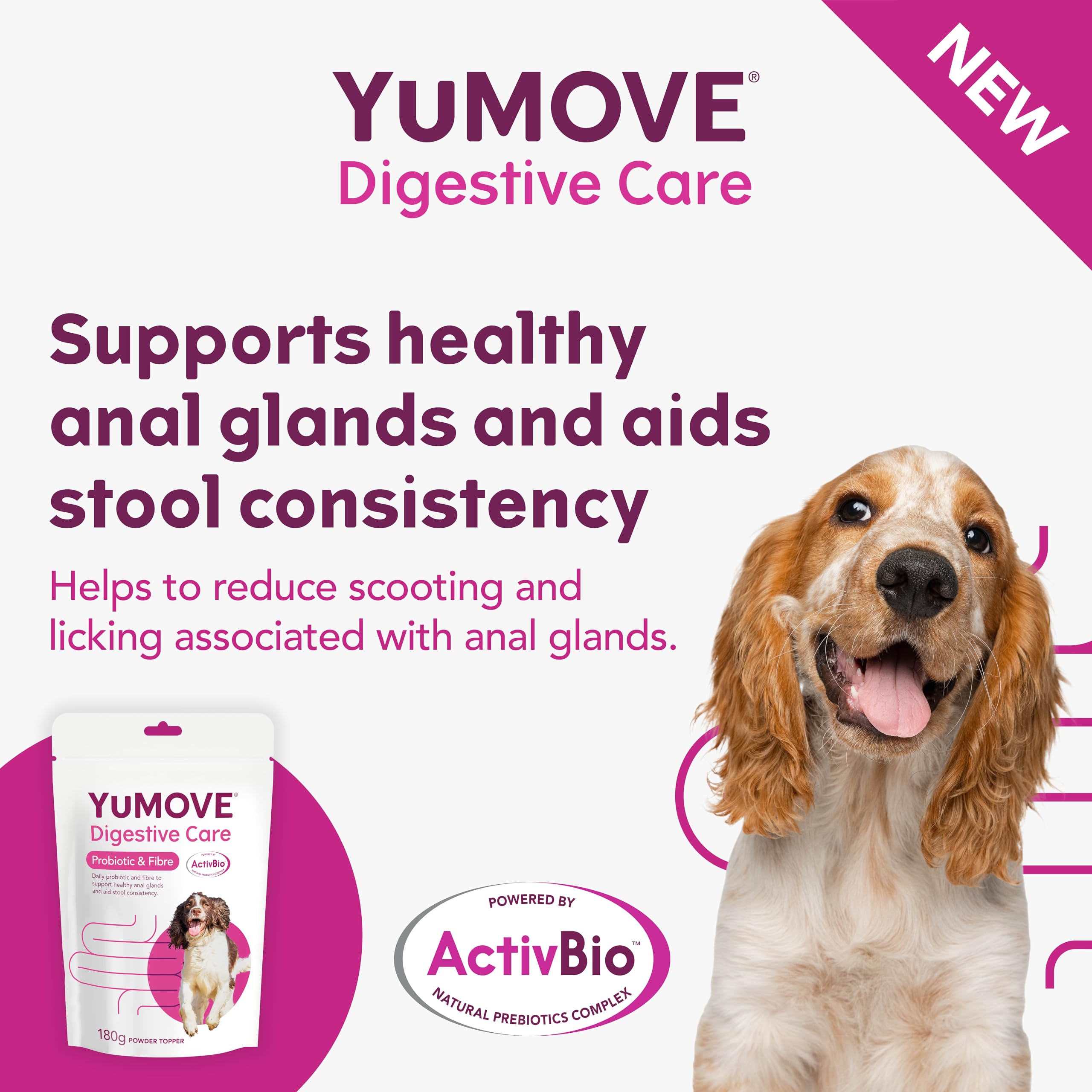 YuMOVE Digestive Care & Fibre Dog Supplement for Gut Health | 180g Powder 2