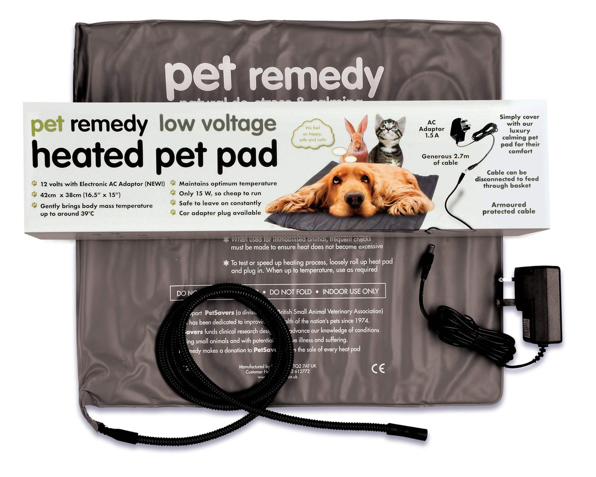 Pet Remedy Low Voltage Heat Pad - Gentle Warmth for All Mammals | 42cm x 38cm | 2.7m Cable