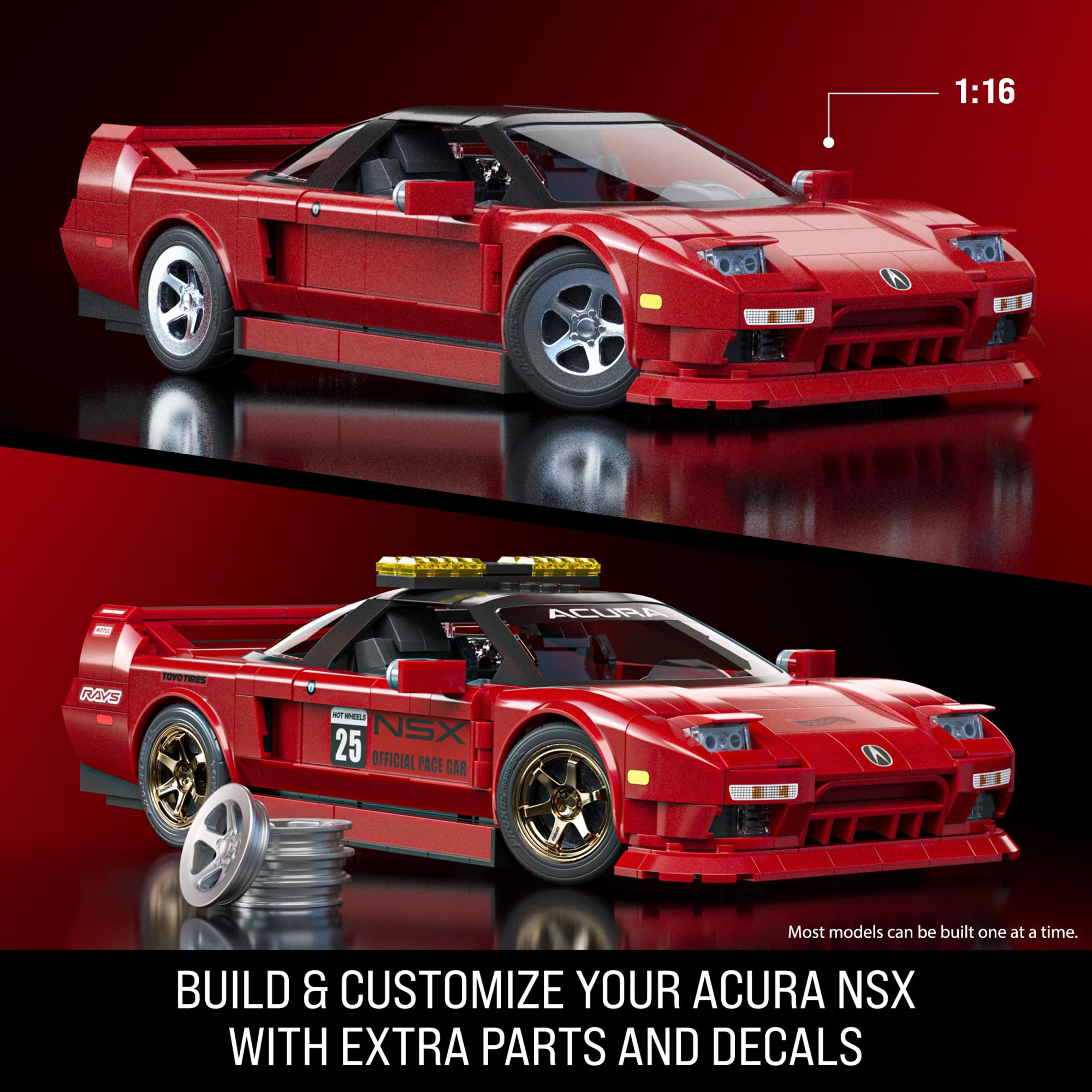 Mattel Brick Shop Hot Wheels Elite Series '90 Acura NSX Building Set -